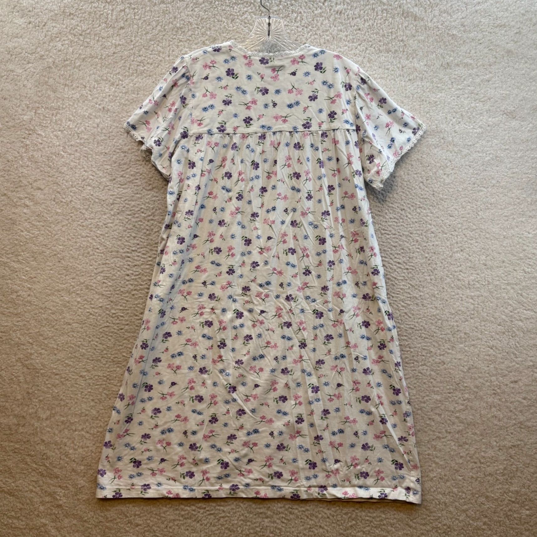 Vintage VINTAGE Amanda Stewart Nightgown Sleep Dress M White Floral Cottagecore Prairie Grandma Slip Edwardian Cotton Medium Women? Size M / US 6-8 / IT 42-44 - 2 Thumbnail