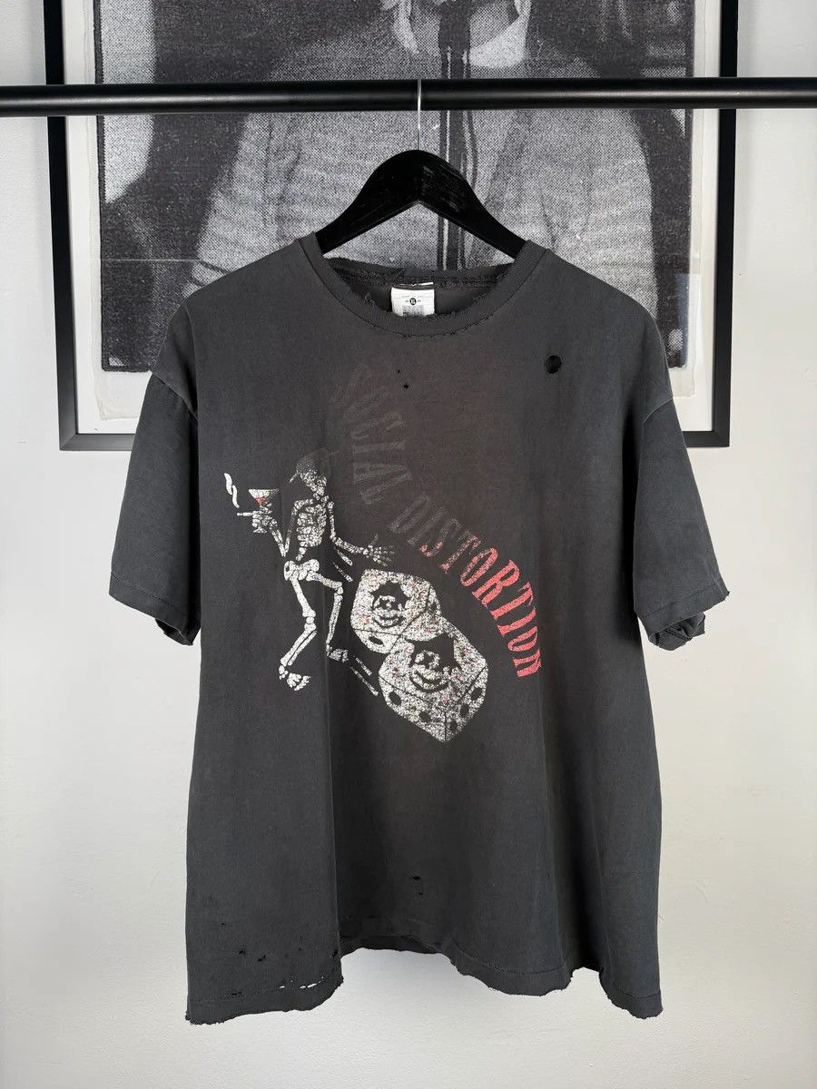 Vintage 🚭VINTAGE GRAIL🚭90s THRASHED SOCIAL DISTORTION TOUR TEE Size US XL / EU 56 / 4 - 1 Thumbnail