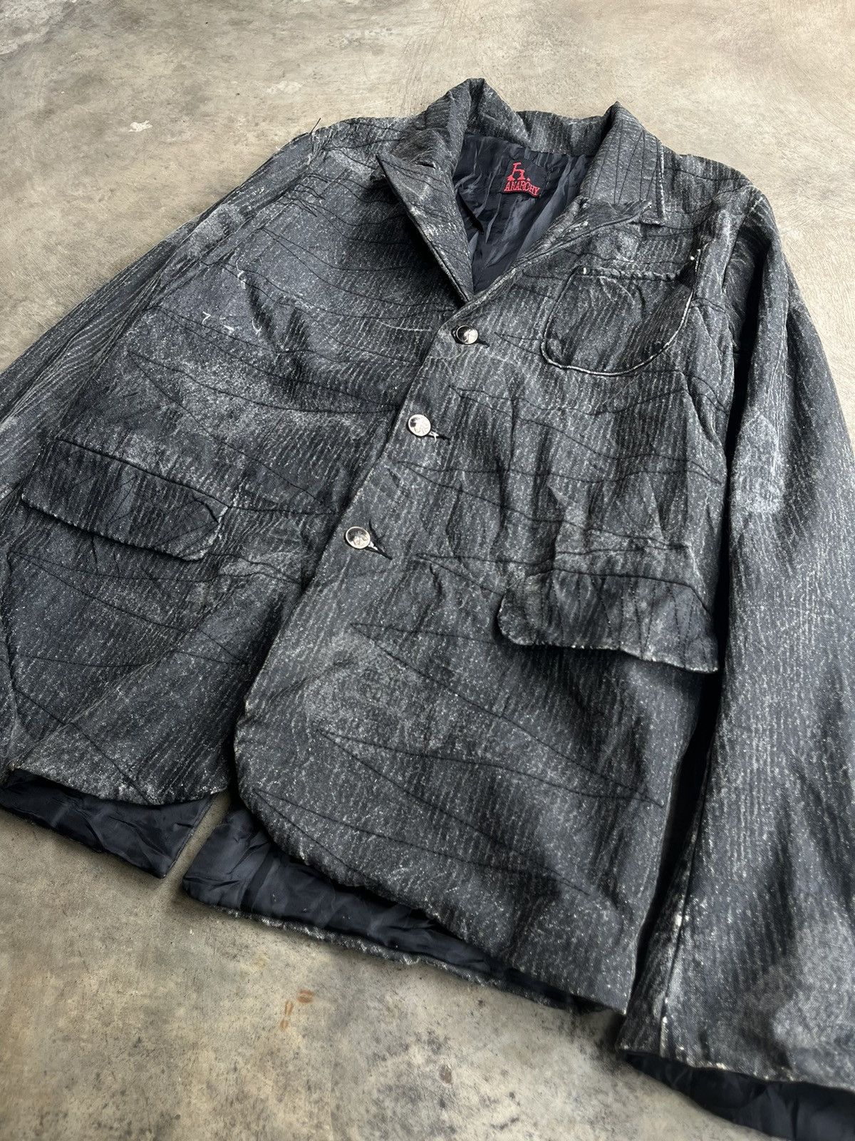 KMRii H.ANARCHY JAPANESE GOTHIC BLAZER STITCHING POEM PUNK STYLE Size US M / EU 48-50 / 2 - 4 Thumbnail