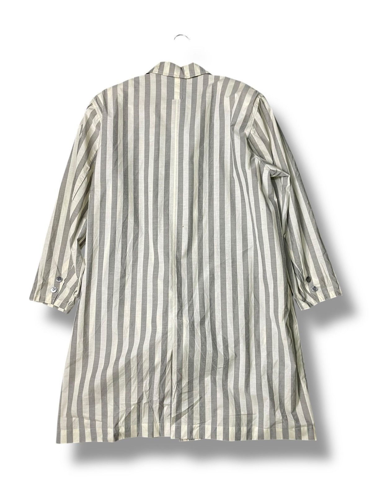 Japanese Brand × Vintage Marie Claire Cotton Stripe Long Coat (70) Size US S / EU 44-46 / 1 - 6 Thumbnail