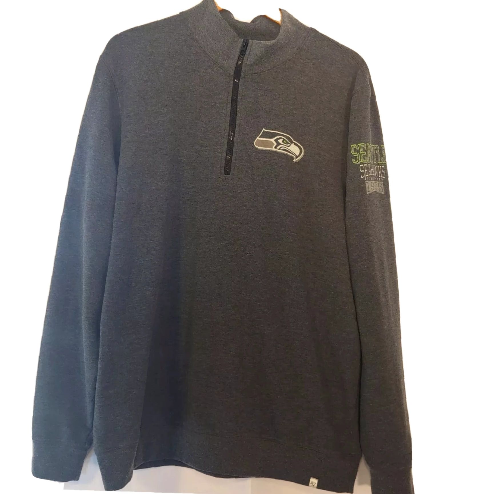 NFL Seattle Seahawks Men XXL Pullover 1/4 Zip Long Sleeve Gray 47 Forward NFL Shirt Size US XXL / EU 58 / 5 - 2 Thumbnail