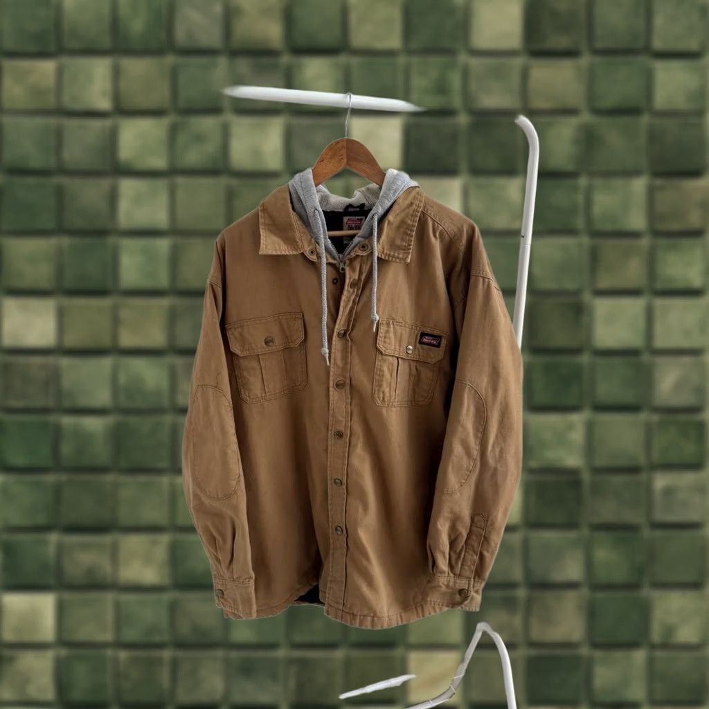 Dickies DICKIES MEN’S WORKWEAR ACTIVE HOODED JACKET BROWN XL Jacket Mens Hooded Lightweight Lined Quilted 90s Workwear Over Jacket Dickies Size US XL / EU 56 / 4 - 1 Thumbnail