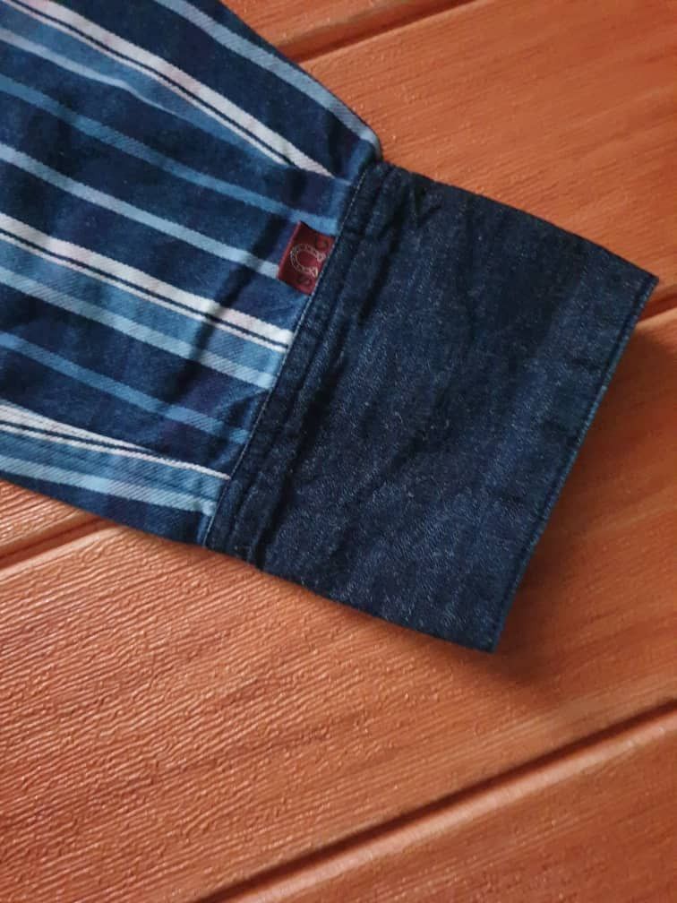 Sugar Cane 💥Sugarcane checkered blue selvedge retro western shirt Size US L / EU 52-54 / 3 - 5 Thumbnail