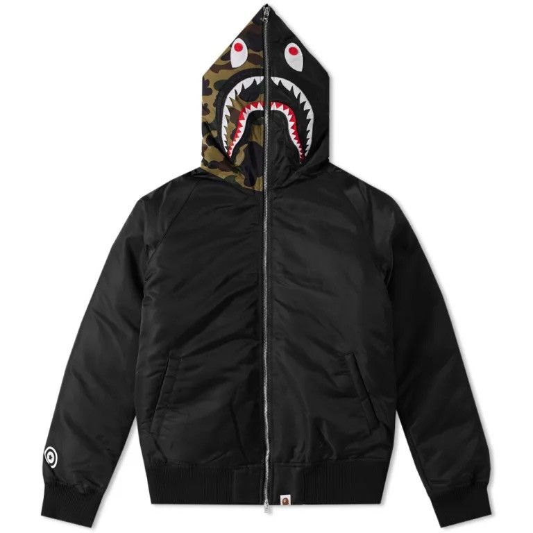 Bape Shark Hoodie Down Jacket | Grailed