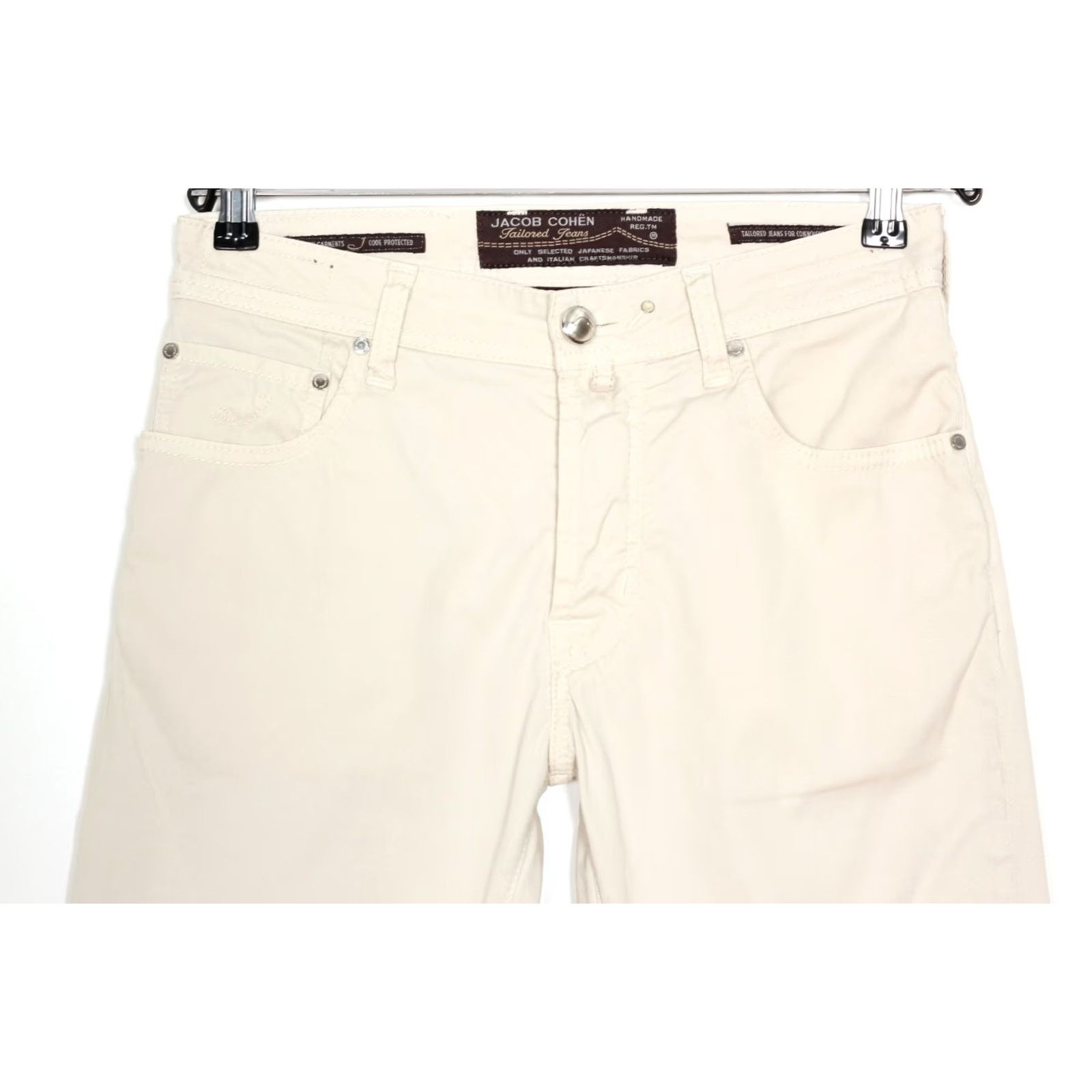 Jacob Cohen JACOB COHEN J668 Comfort Stretch Trousers Men W31 L28 Ivory 5-Pocket Design Slim Casual DZ6480 Size US 31 - 2 Thumbnail