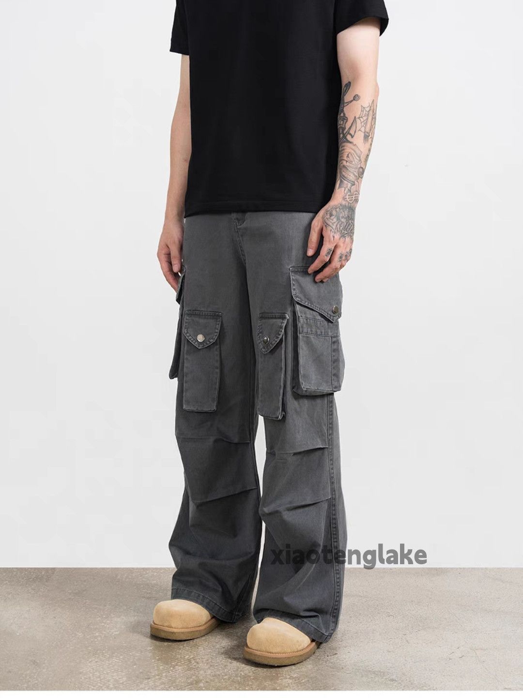 Designer × Vintage washed faded utility military baggy pleated cargo pants Size US 30 / EU 46 - 6 Thumbnail