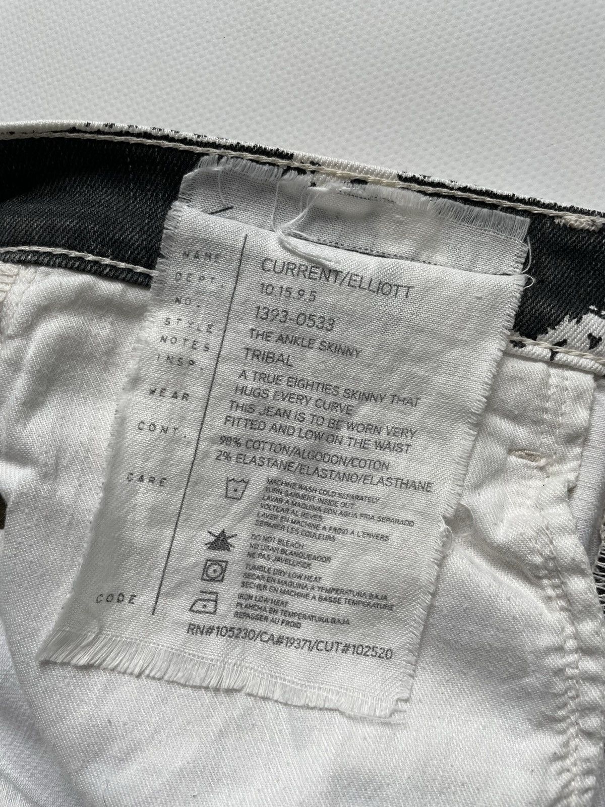 Current/Elliot Current Elliott white abstract multicoloured skinny jeans Size 26" / US 2 / IT 38 - 5 Thumbnail