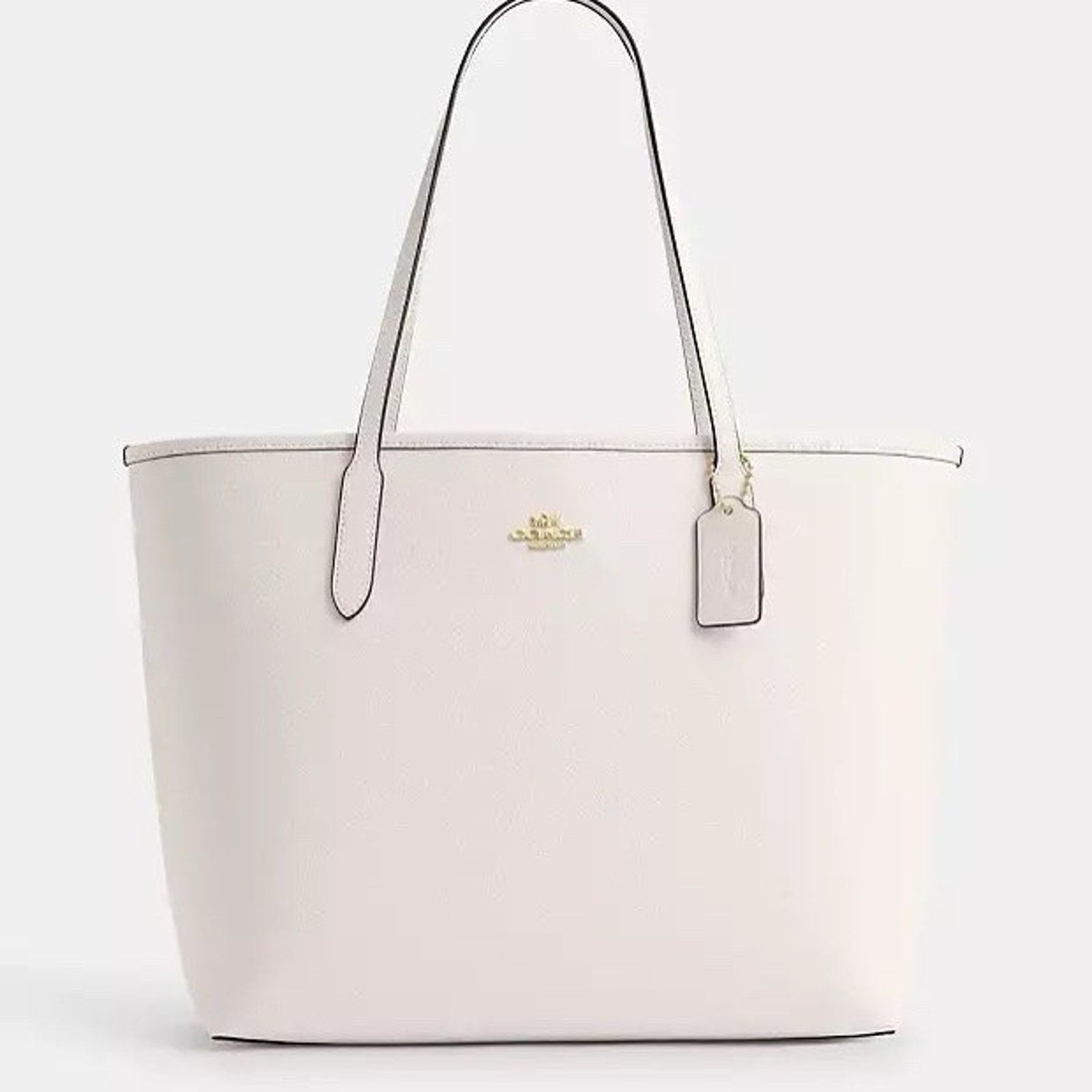 Coach NWT Coach CR111 Leather City Tote Shoulder Bag Gold/Chalk Size ONE SIZE - 3 Thumbnail