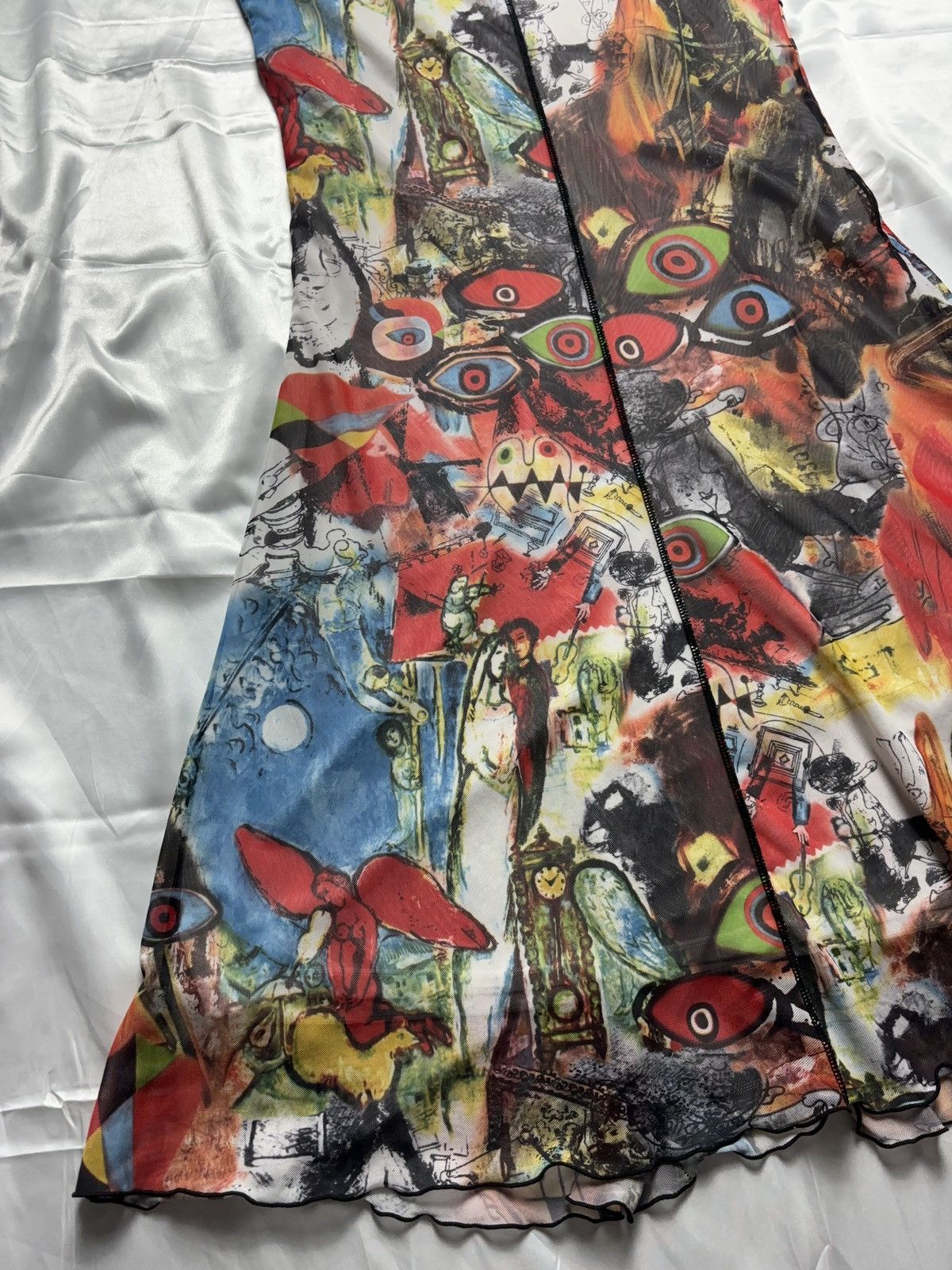 Vintage Psychedelic crazy vintage mesh midi dress Size M / US 6-8 / IT 42-44 - 5 Thumbnail