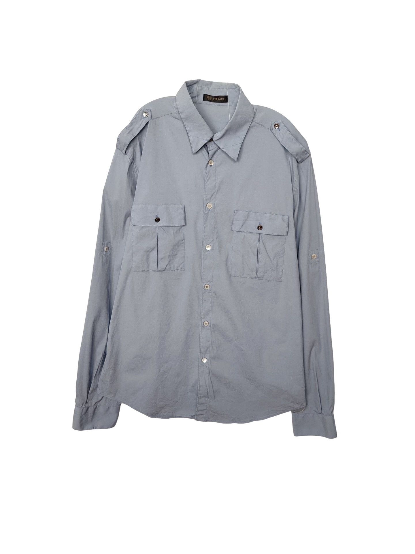 Versace Versace Epaulette Button Up Shirt Size M Size US M / EU 48-50 / 2 - 1 Thumbnail