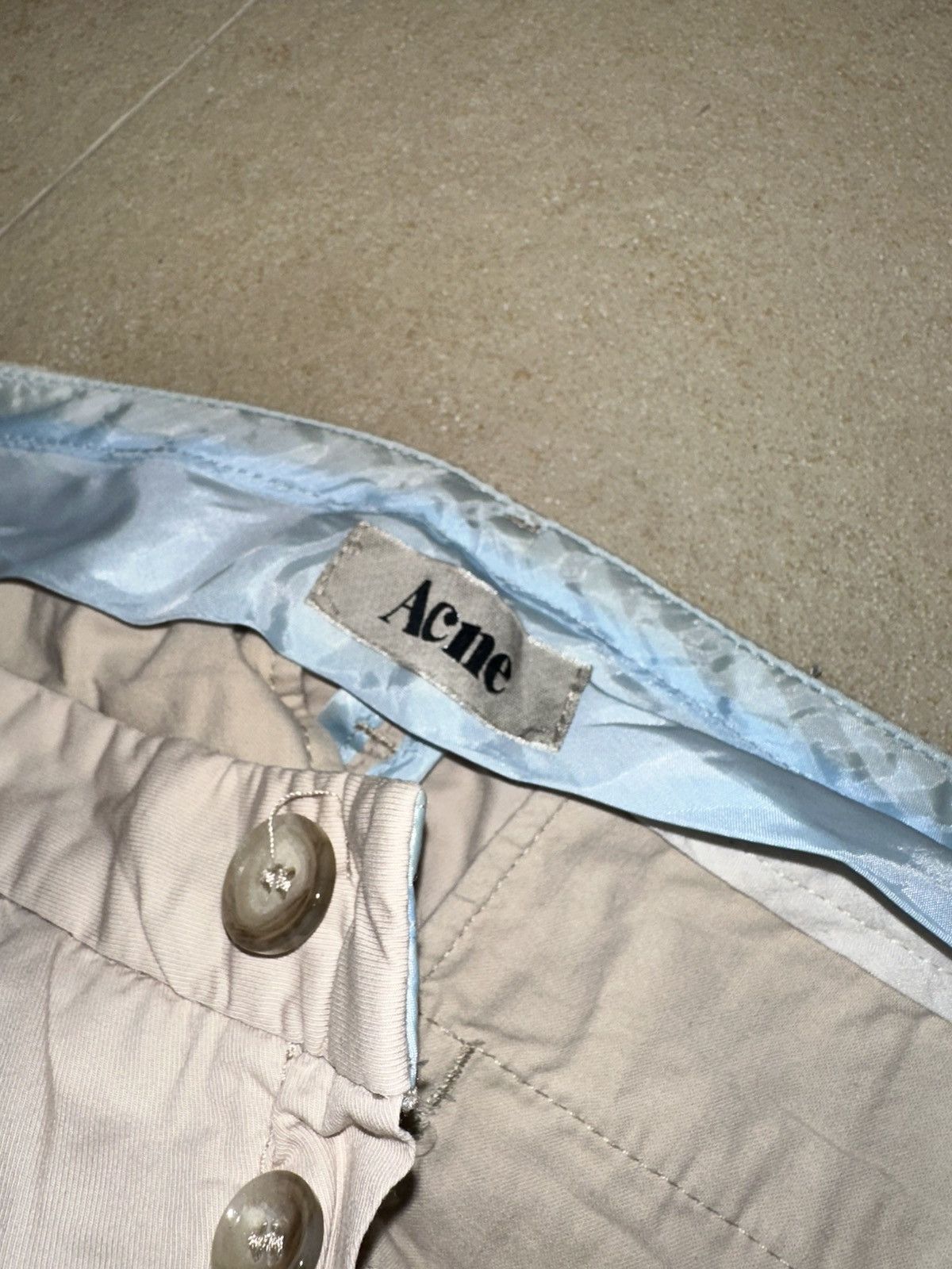 Acne Studios Acne Studios Beige Pants Large Logo Print Archive Trousers Size US 26 / EU 42 - 4 Thumbnail