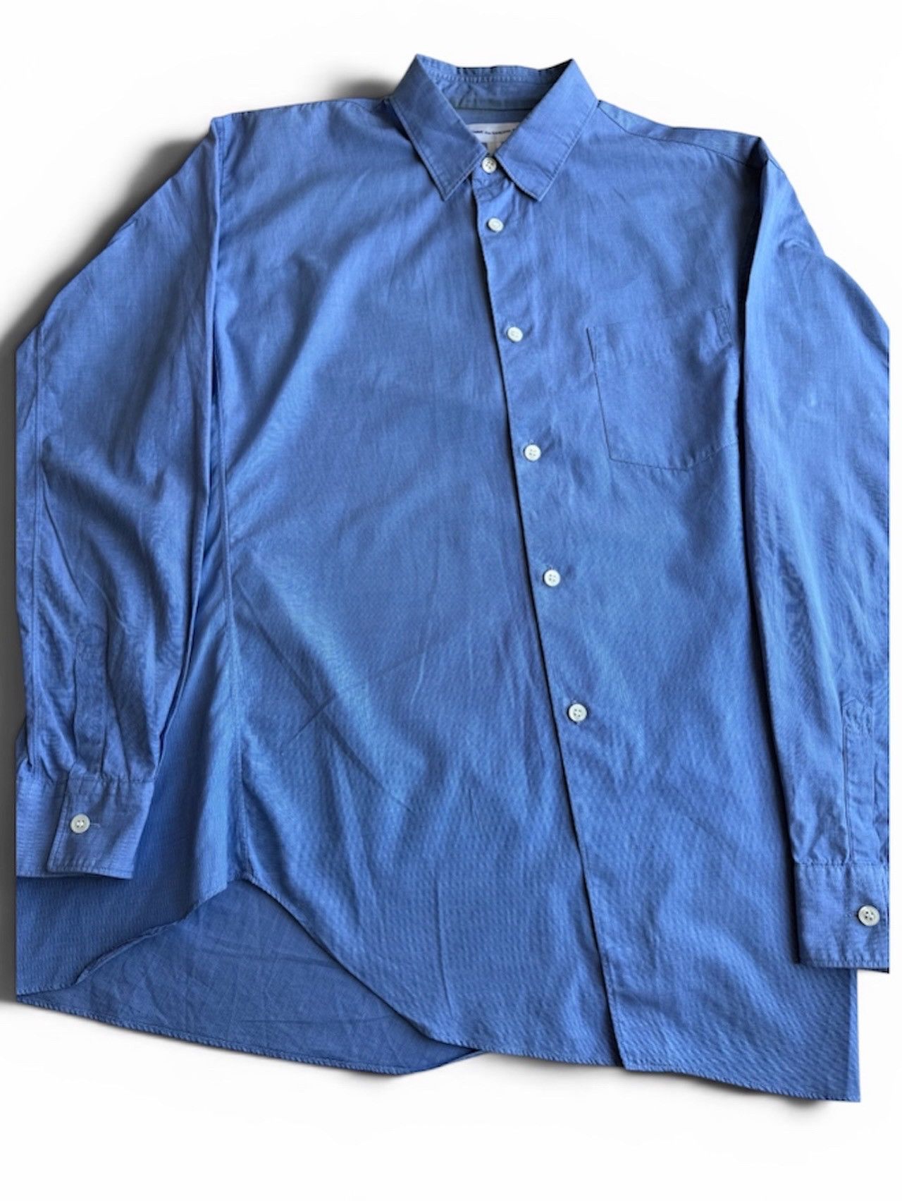 Comme des Garcons SHIRT Cdg SHIRT Asymmetric ‘Twisted’ Blue Shirt Size US S / EU 44-46 / 1 - 6 Thumbnail