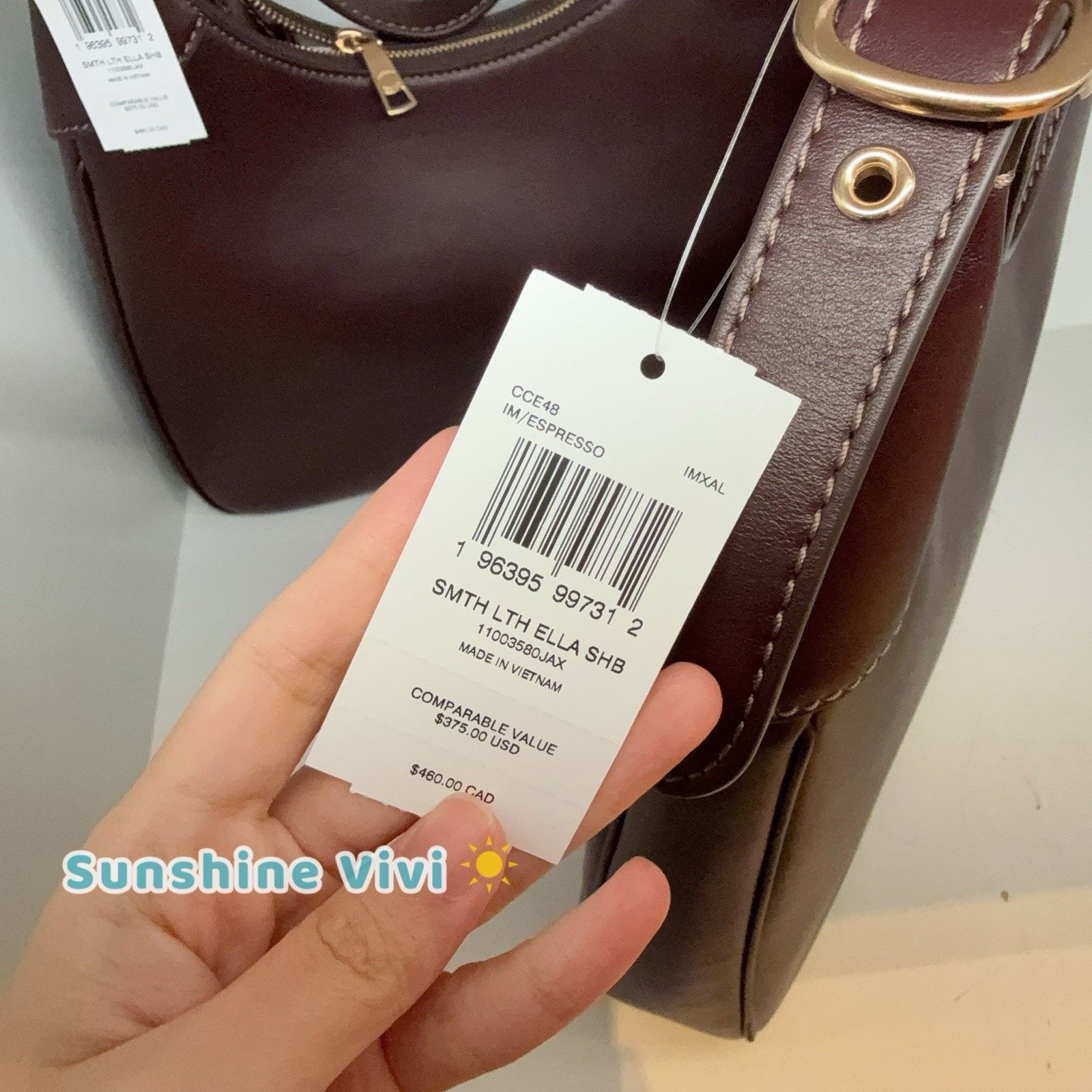Coach NWT Coach Ella Shoulder Bag Leather CCE48 Espresso Size ONE SIZE - 2 Thumbnail