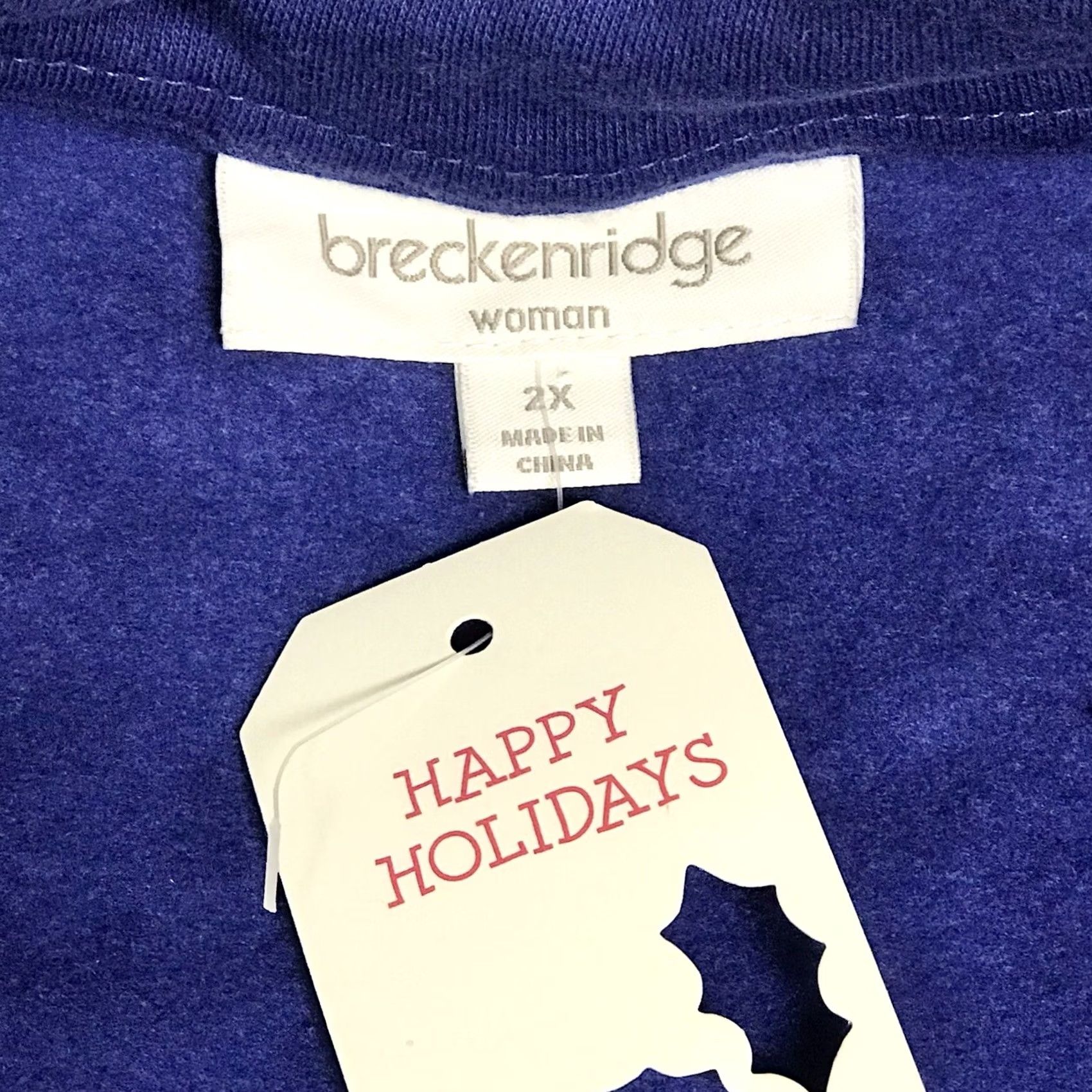 Vintage VINTAGE Breckinridge Women Royal Blue Fall Leaf Embroidered Holiday Zip Sweatshirt 2XL Size XXL / US 16-18 / IT 52-54 - 2 Thumbnail