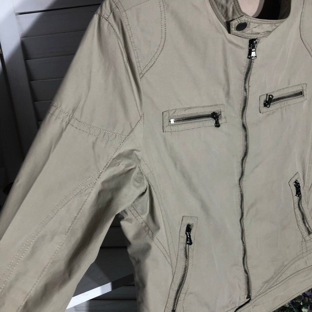 Kenneth Cole Keneth Cole Bomber Jacket Zip Pockets Collar Beige sz M Size US M / EU 48-50 / 2 - 5 Thumbnail