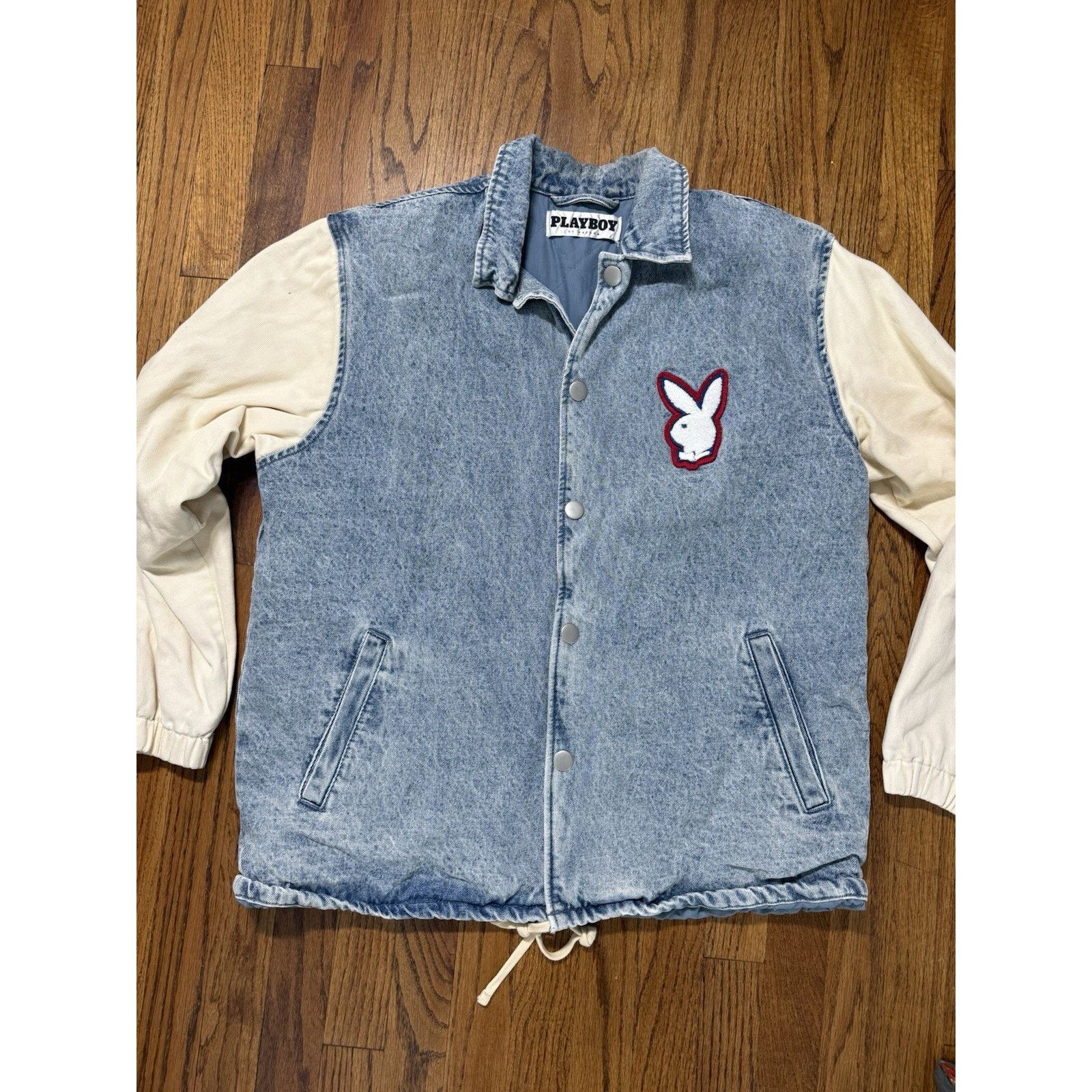 Pacsun PacSun x Playboy Vintage Inspired Denim Varsity Jacket Size US M / EU 48-50 / 2 - 4 Thumbnail