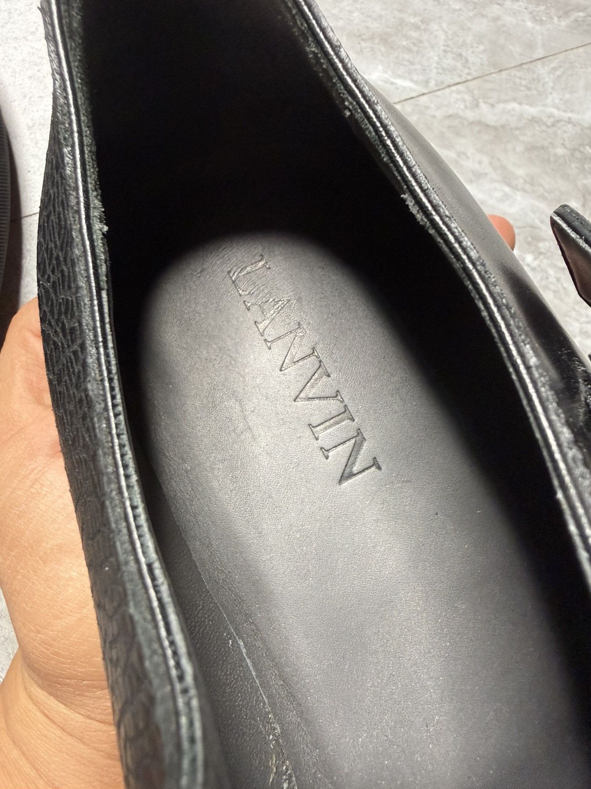 Lanvin Monk Strap With Braided Detail & Croc Embossed Shoes Size US 10 / EU 43 - 7 Thumbnail