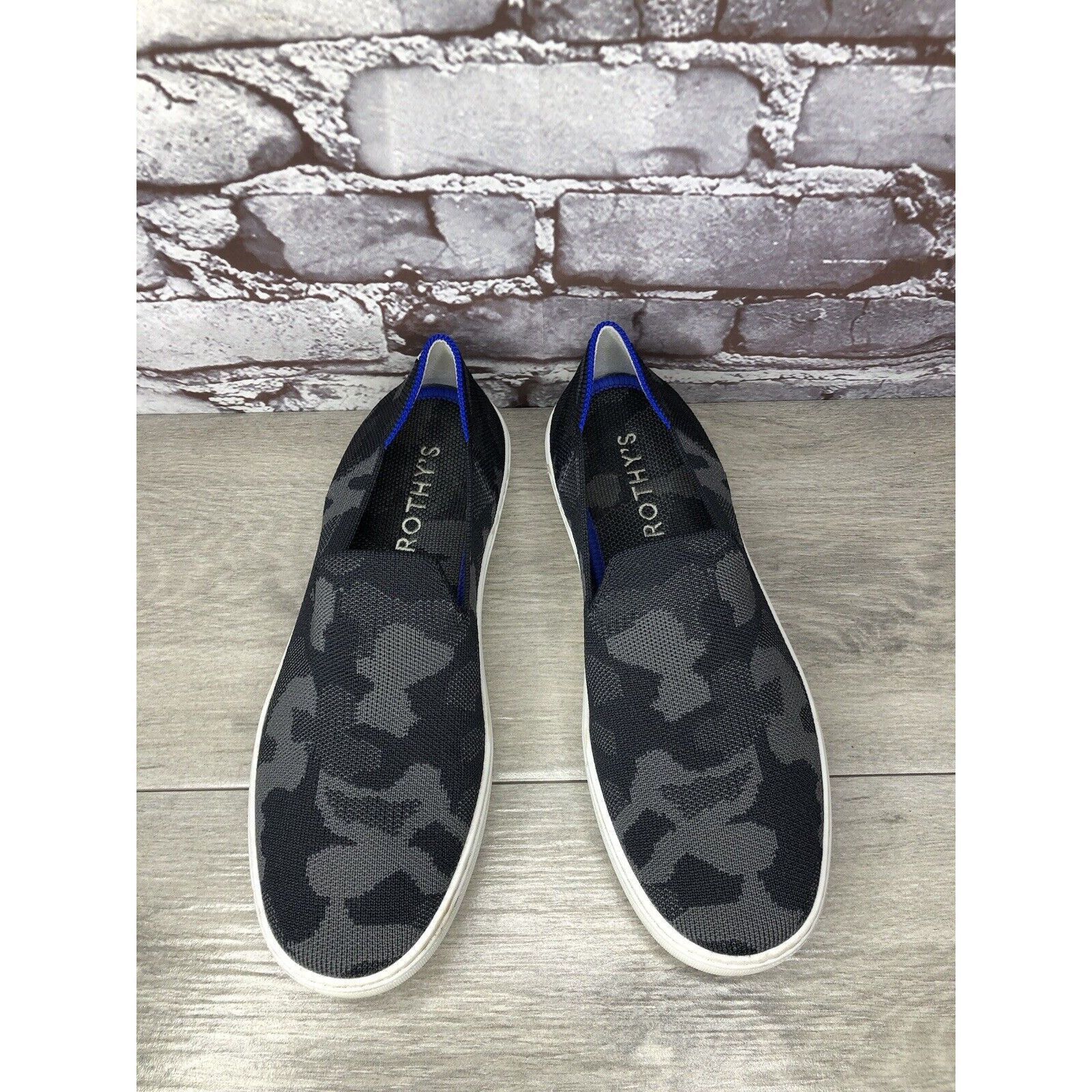 Other Rothy’s The Original Grey Camo Print Fabric Slip On Sneakers Size US 10 / IT 40 - 14 Thumbnail