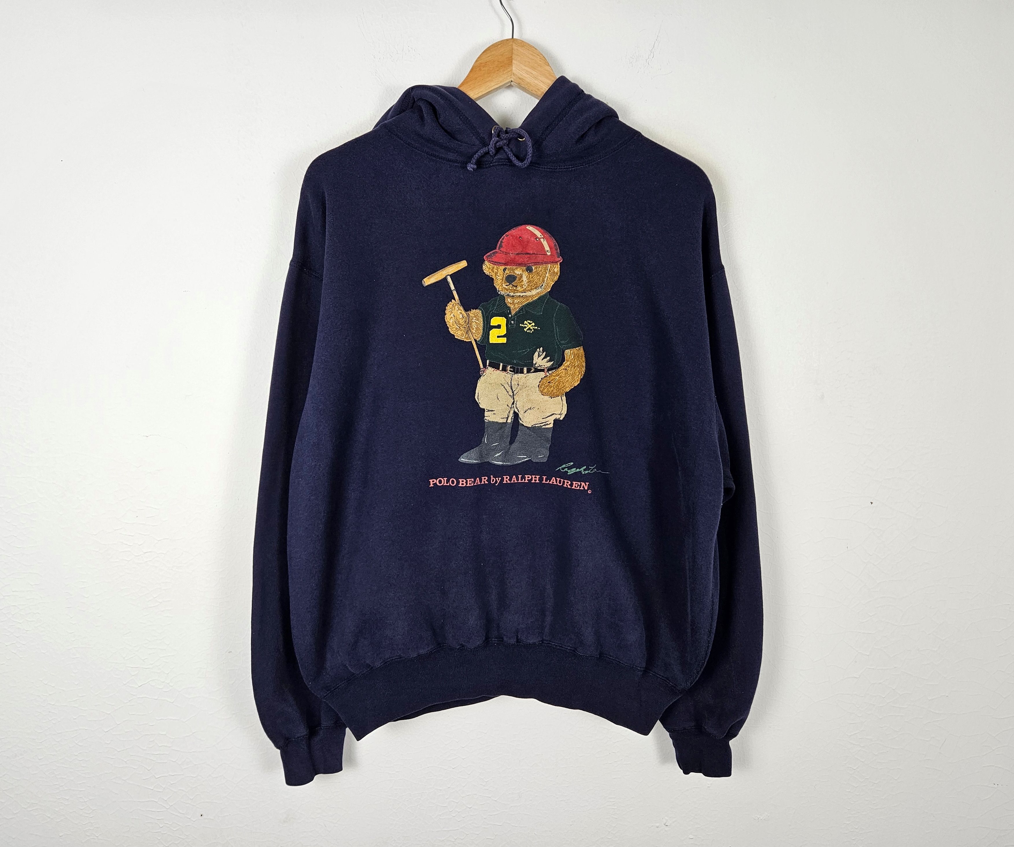 Polo Ralph Lauren Vintage Polo Bear Ralph Lauren Hoodie Sweater 90s Size US M / EU 48-50 / 2 - 2 Thumbnail