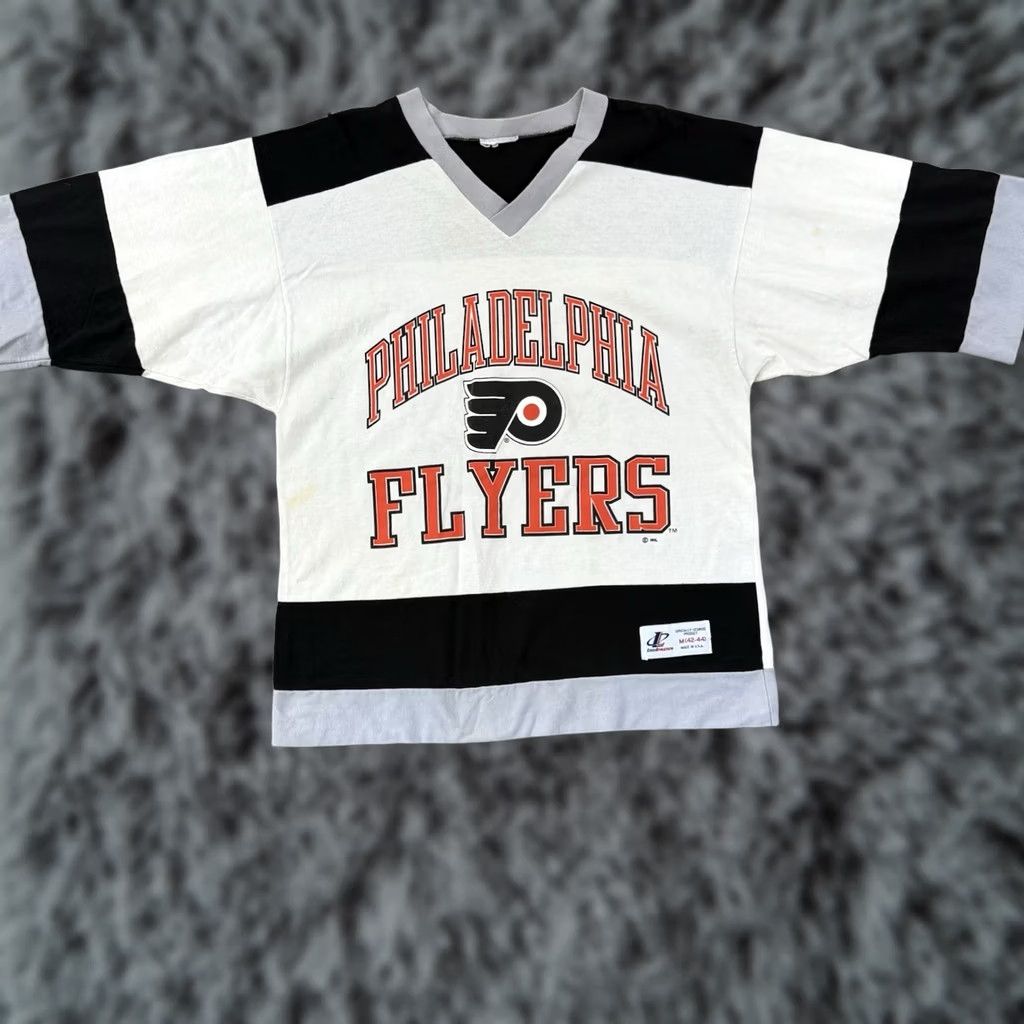 Logo Athletic VINTAGE Logo Athletic Philadelphia Flyers Shirt Mens 90s NHL Hockey White Cotton 90s Theme Size US M / EU 48-50 / 2 - 1 Thumbnail