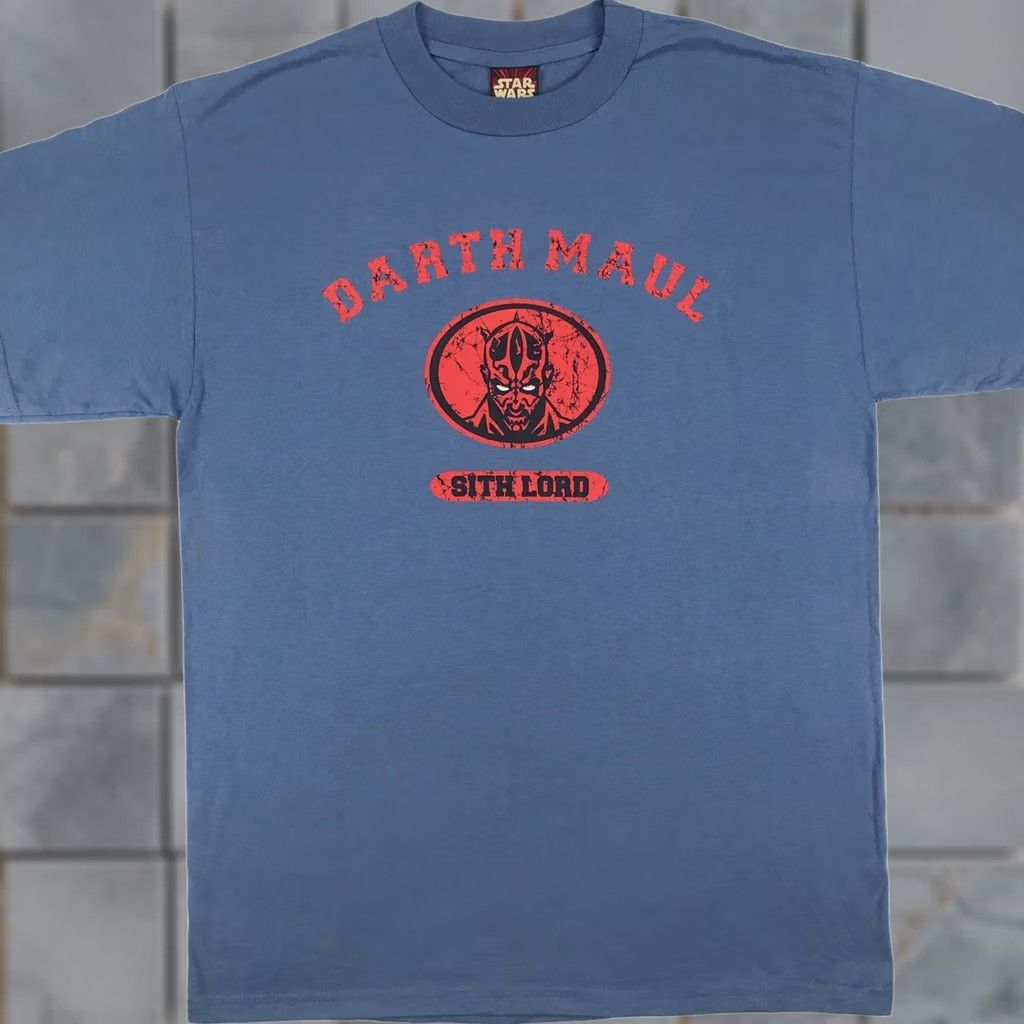 Star Wars VINTAGE Star Wars T-Shirt L Mens blue Darth Maul Sith Lord 90s Star Wars EpI Phantom Menace NOS Size US L / EU 52-54 / 3 - 1 Thumbnail