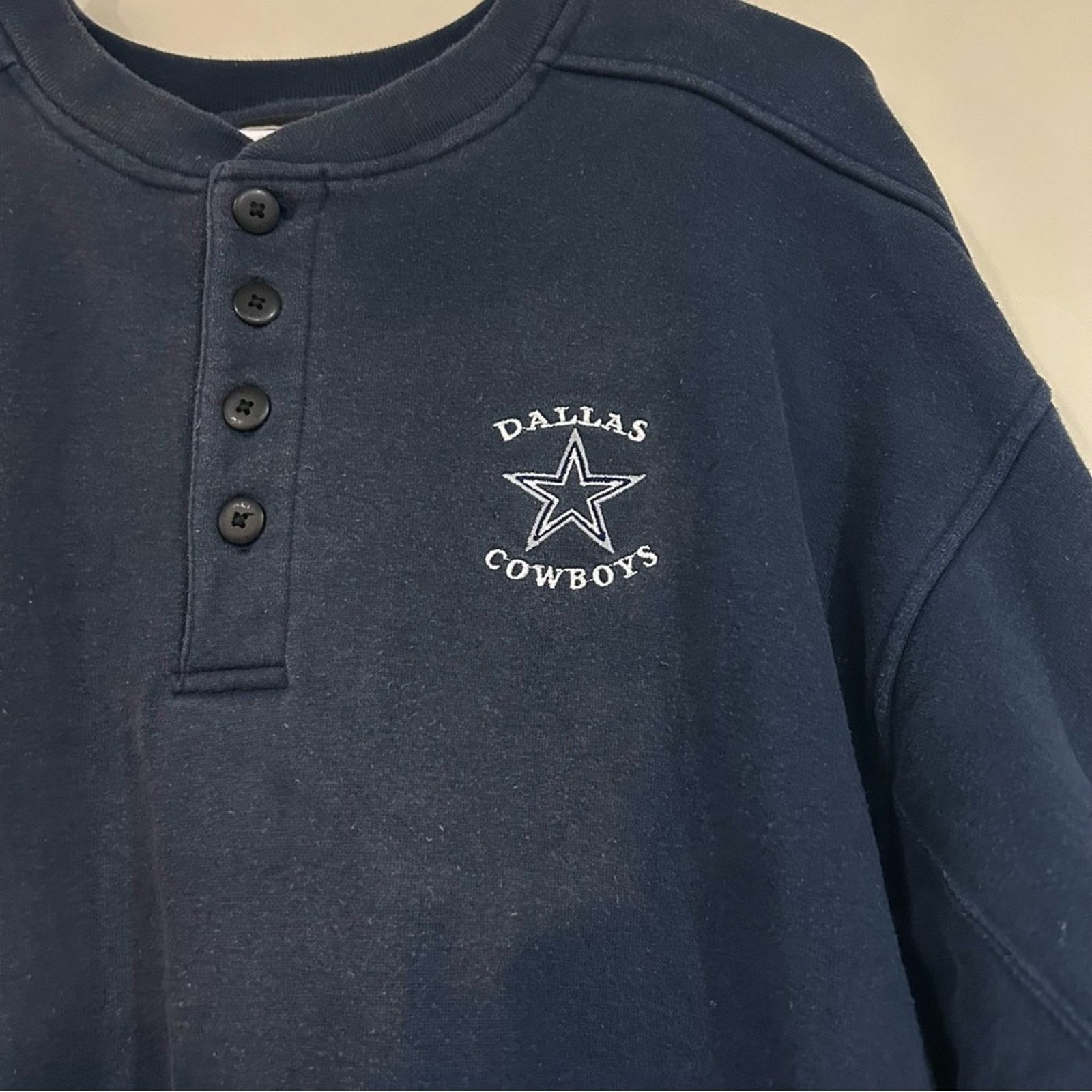 Other Vintage Dallas Cowboys Henley Sweatshirt Size US L / EU 52-54 / 3 - 2 Thumbnail