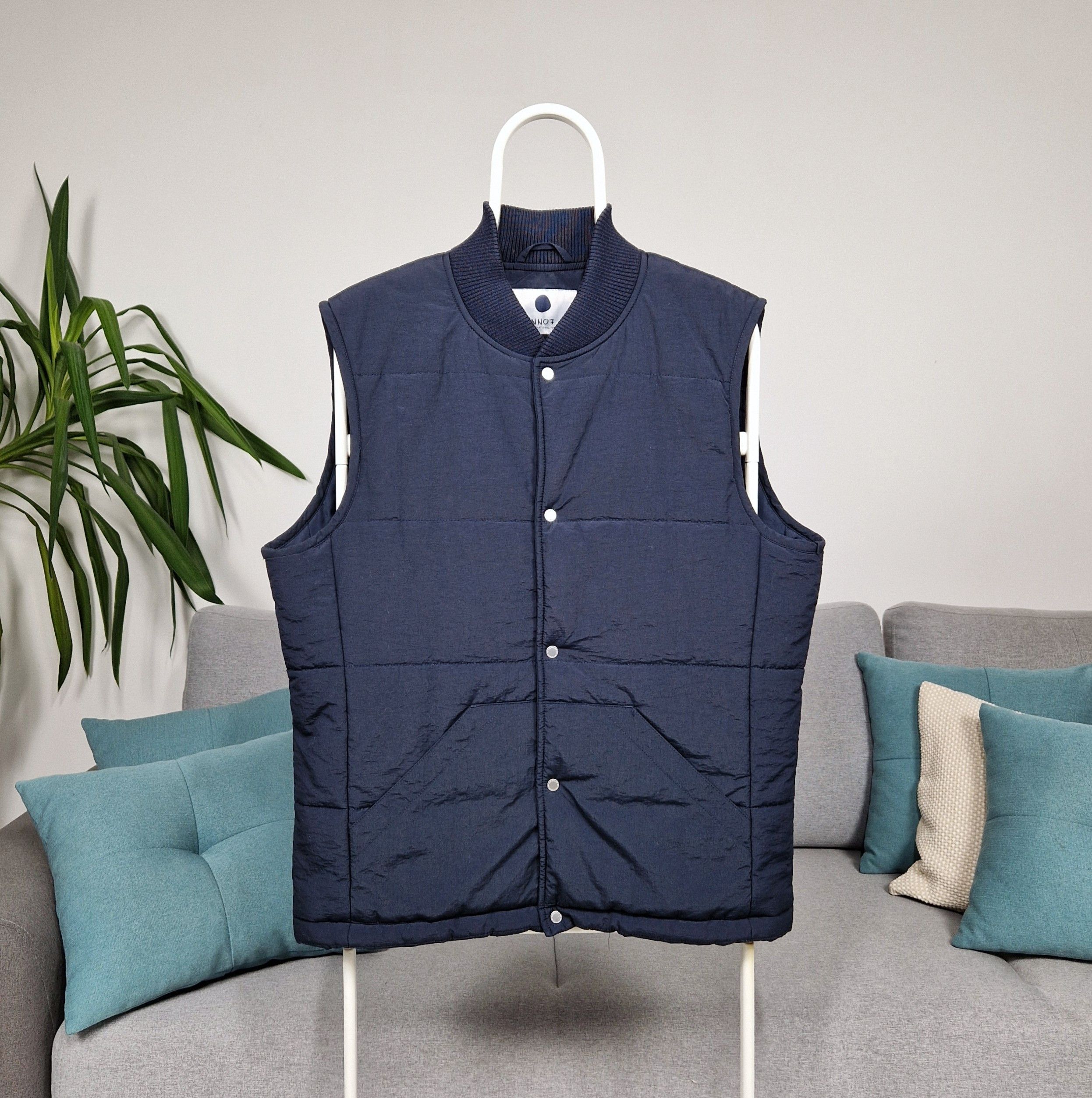 NN07 Gabriel Vest men's quilted jacket vest navy