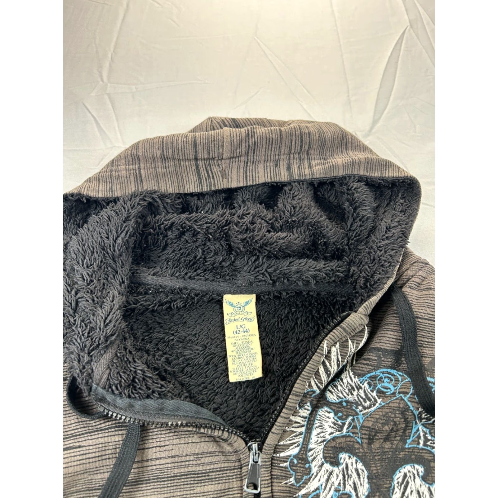 Faded Glory VINTAGE Faded Glory Hoodie Mens L Brown Full Zip Kangaroo Pocket Fleece 00s Skater Cross Size US L / EU 52-54 / 3 - 2 Thumbnail