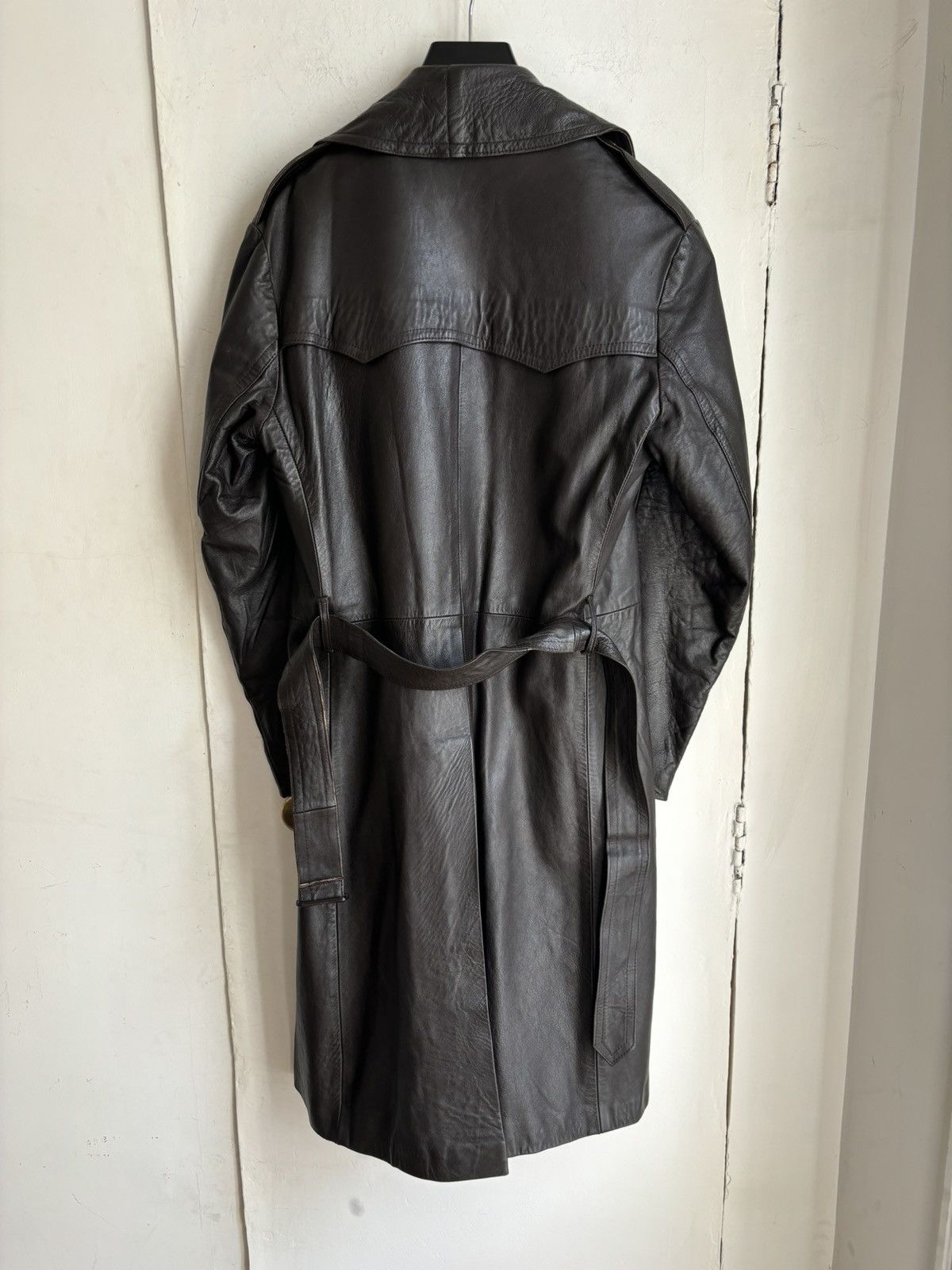 Vintage Vintage 70s Leather Western Double Breasted Trench Coat Size US M / EU 48-50 / 2 - 7 Thumbnail
