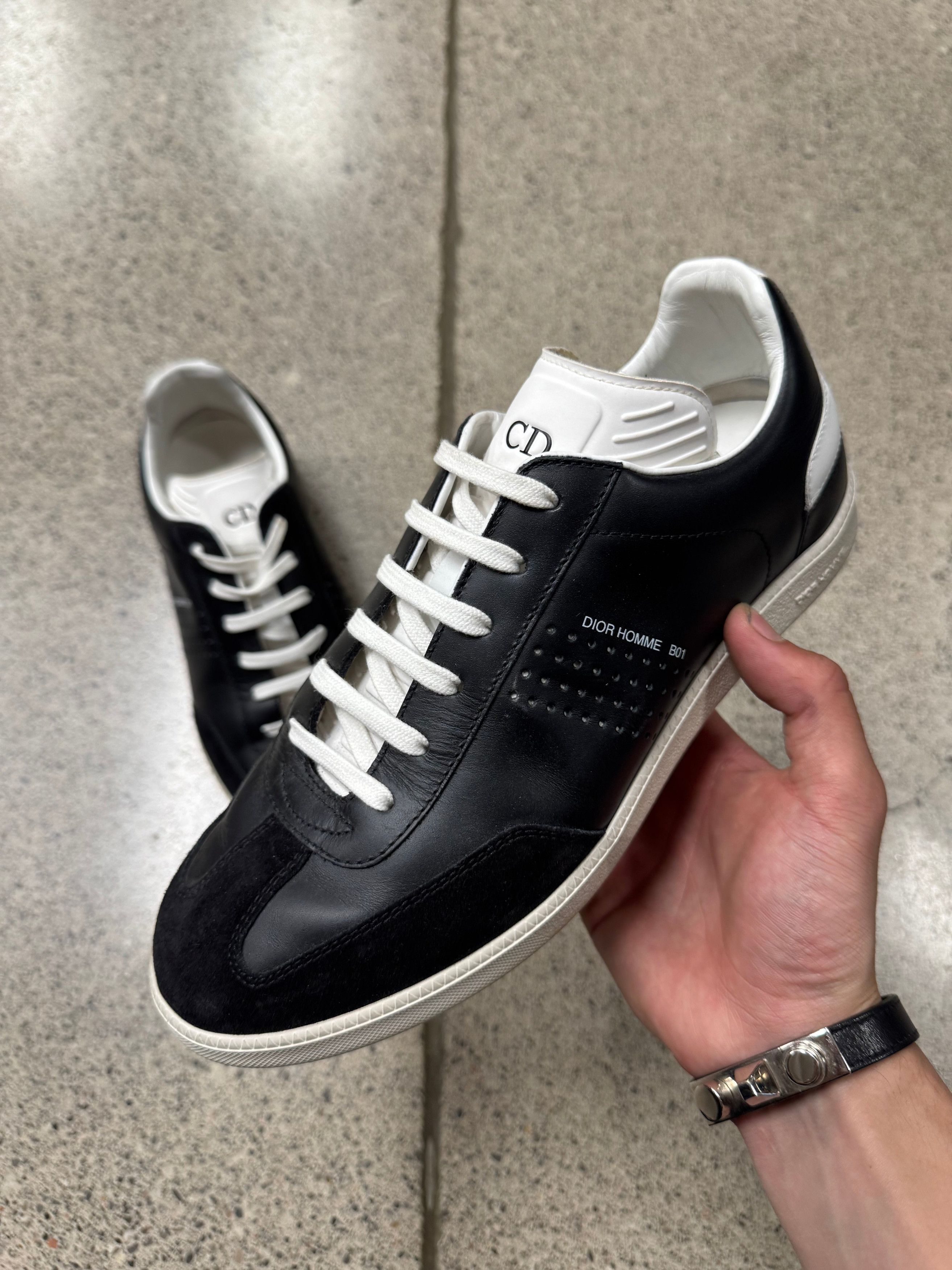 Dior Dior Homme B01 Black/White Leather Low Top Sneakers Size US 6 / EU 39 - 1 Thumbnail
