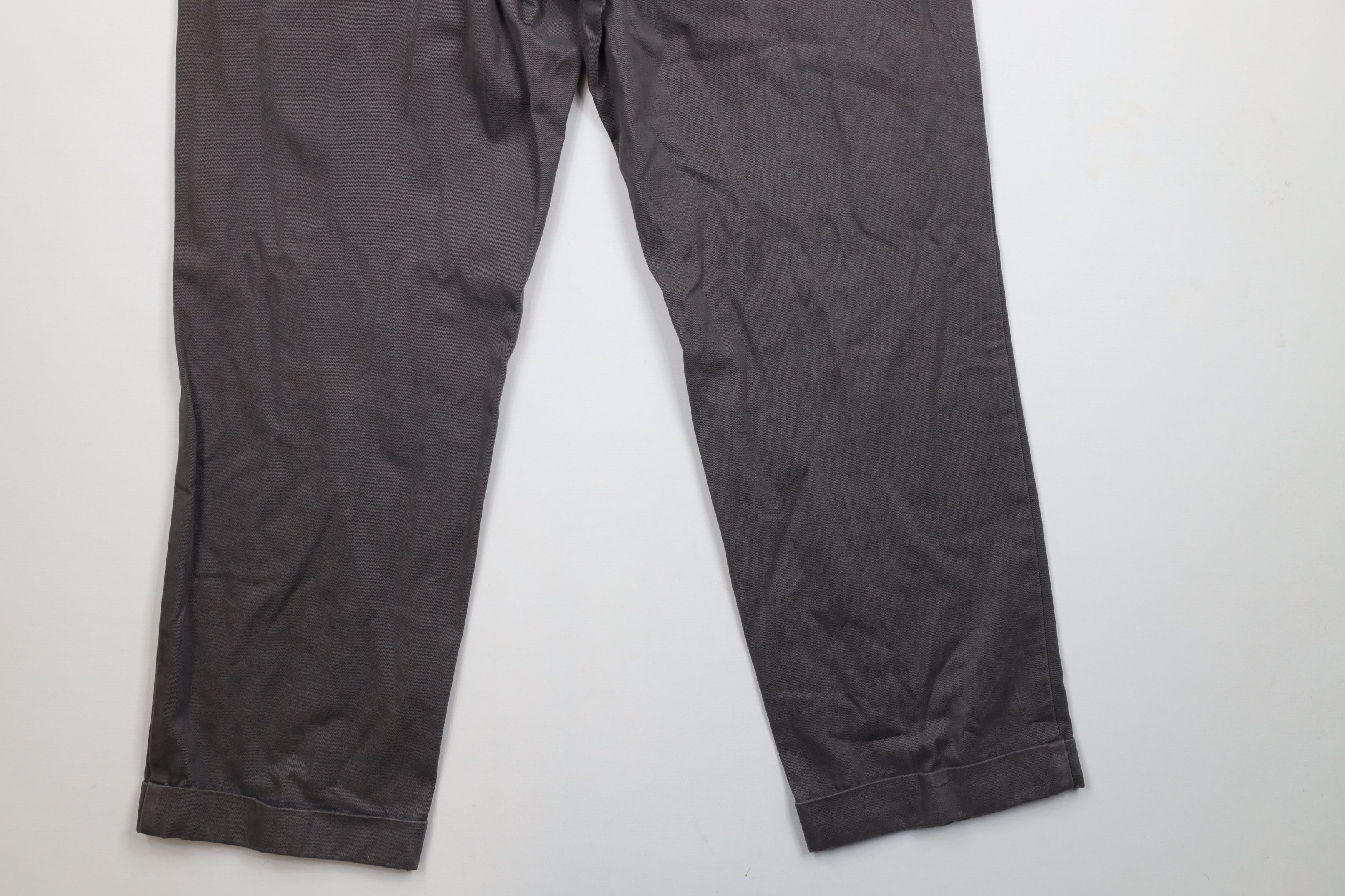 Brooks Brothers × Vintage Vintage Brooks Brothers Cuffed Wide Leg Chino Pants Gray Size US 35 - 11 Thumbnail