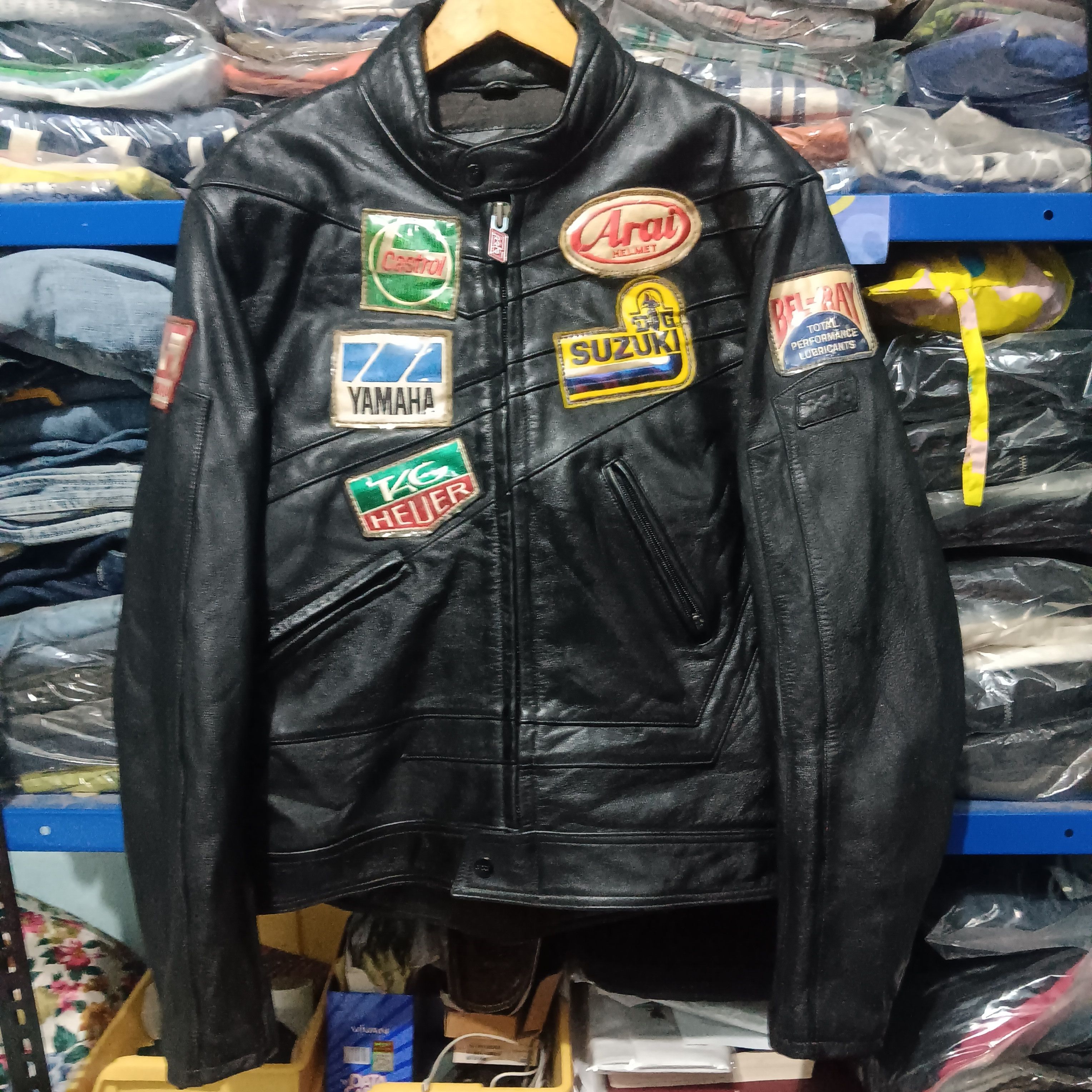 Leather vintage Polo motorrad full patch leather jacket Size US L / EU 52-54 / 3 - 1 Thumbnail