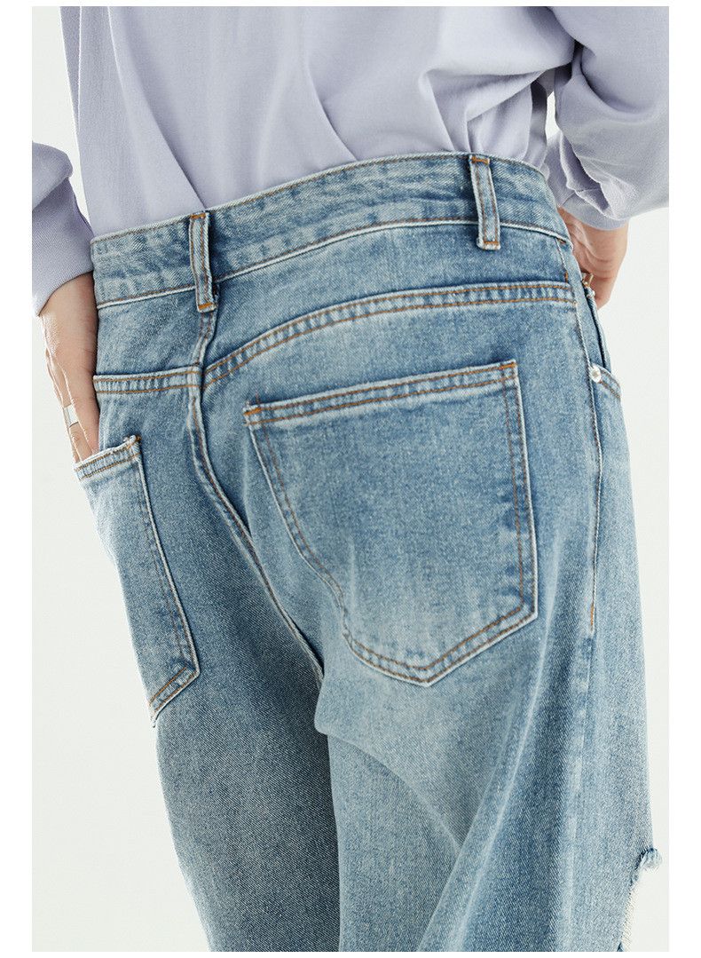 Japanese Brand × Jean Men's loose washed straight ripped jeans Size US 32 / EU 48 - 6 Thumbnail