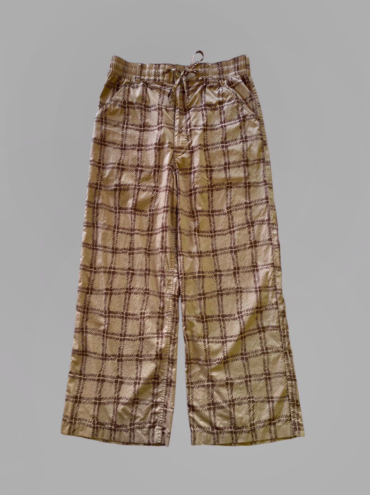 Marni x Uniqlo Easy Wide Fit Check Pants Beige