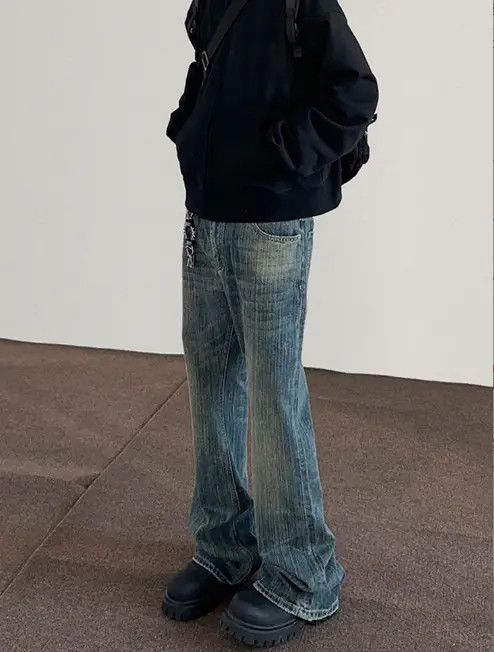 VIBE American cleanfit washed distressed straight bootcut jeans Size US 32 / EU 48 - 3 Thumbnail