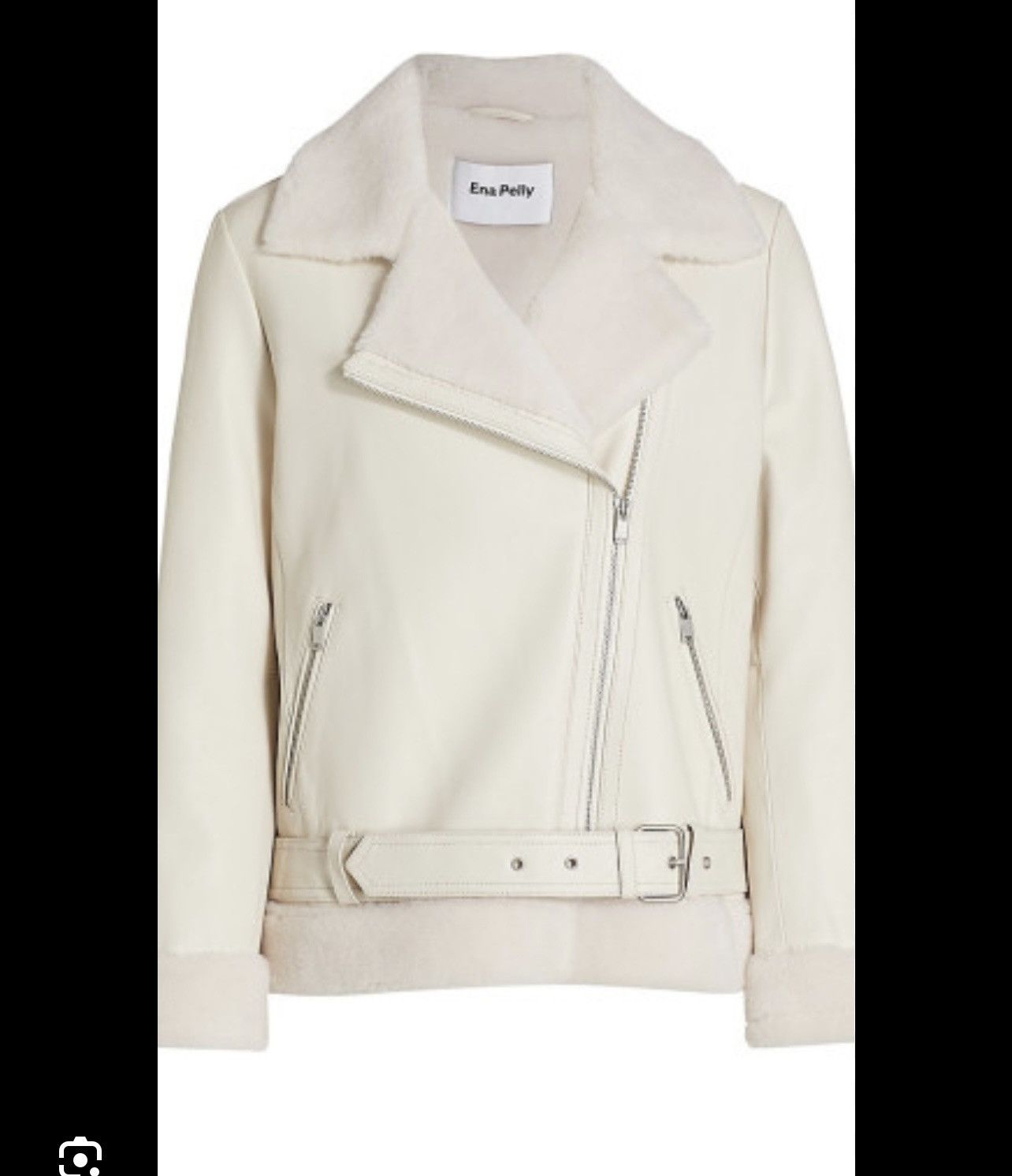 Other Leather Shearling Aviator Bomber Jacket in White/Ivory US 6 Size M / US 6-8 / IT 42-44 - 2 Thumbnail