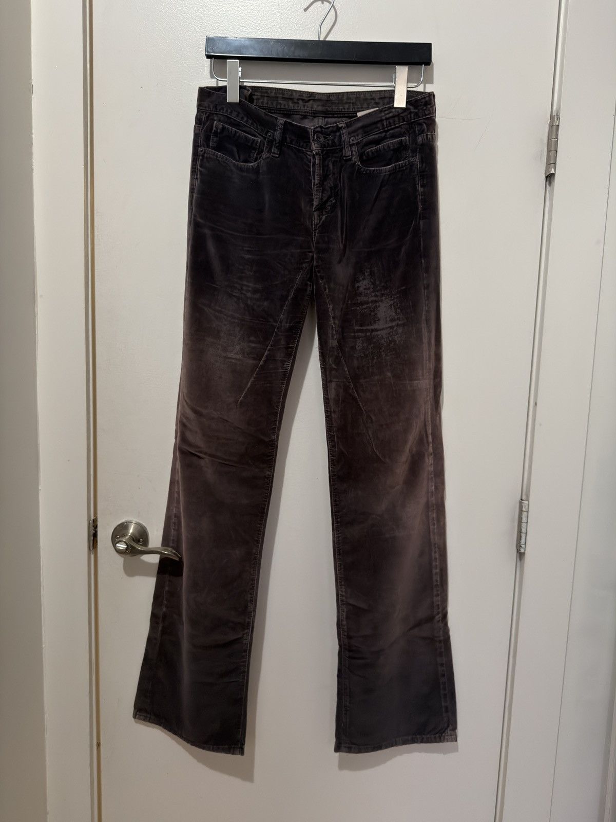 Rick Owens Drkshdw Archive DRKSHDW Velvet Flared Jeans Size US 28 / EU 44 - 1 Thumbnail