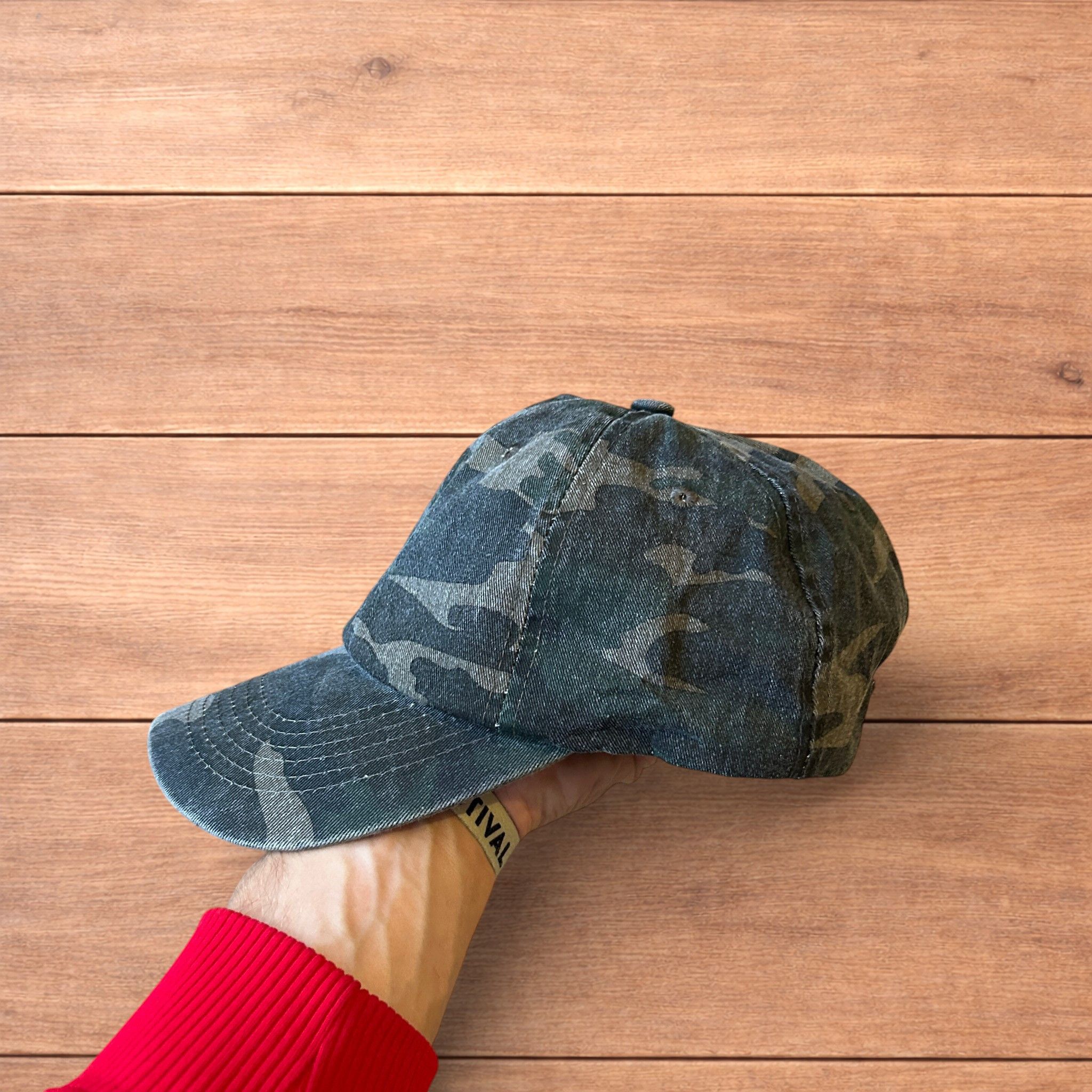 Japanese Brand Vintage style Camo military cap hat in khaki green. Size ONE SIZE - 2 Thumbnail