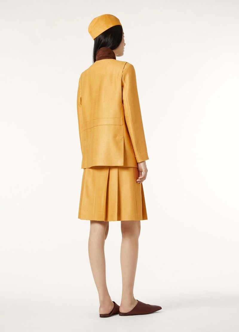 Loro Piana o1srvl11e0526 FAP2794 Aida Midi Skirt in Yellow Size 25" / US 0 / IT 36 - 5 Thumbnail