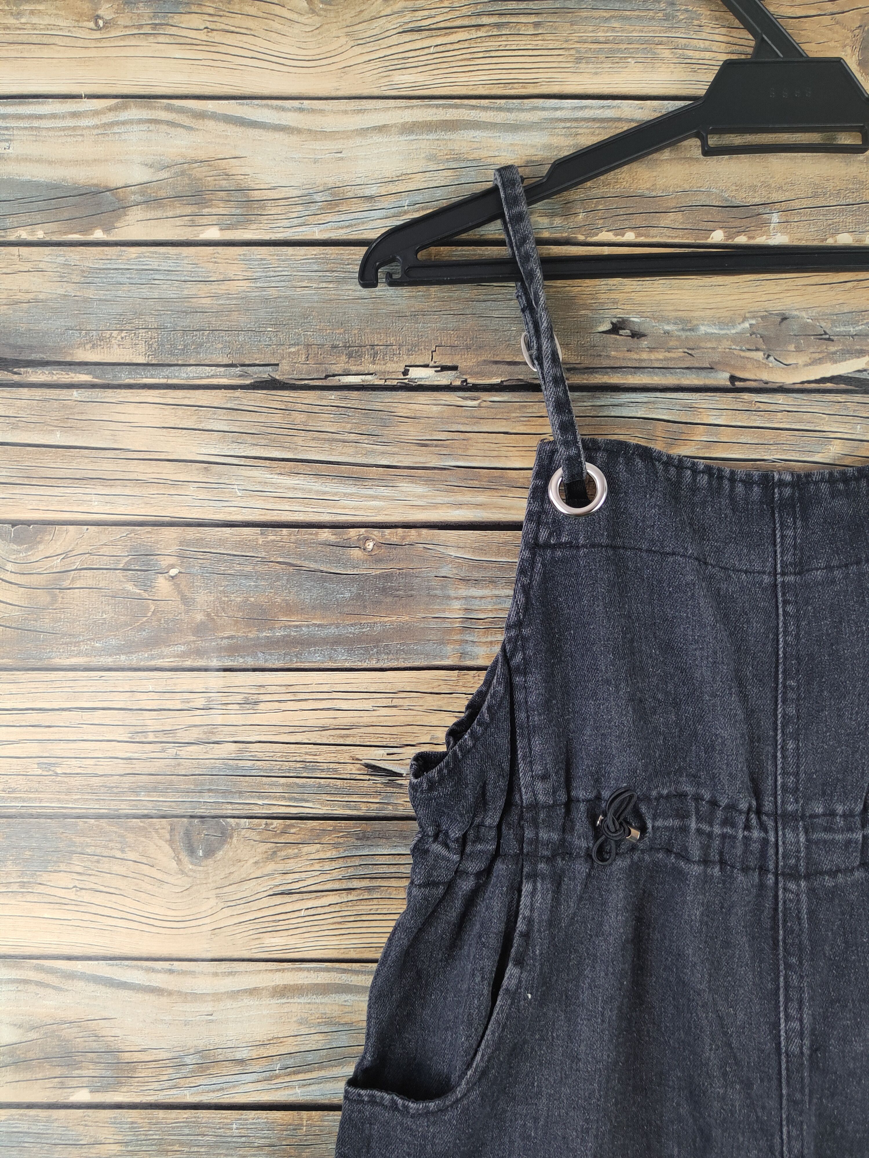 Japanese Brand × Vintage Vintage Streetwear by Japanese Brand Black Denim Jumpsuits Size 37" - 3 Thumbnail