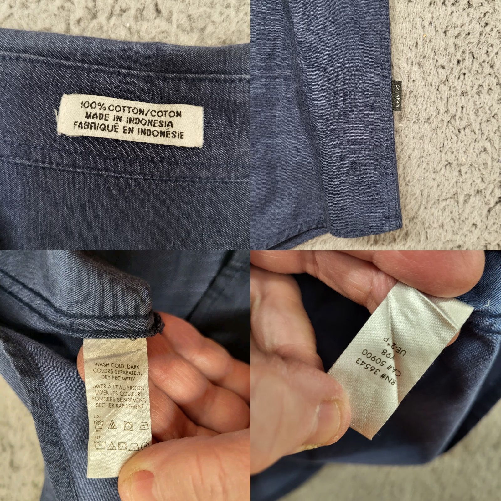 Calvin Klein Calvin Klein Shirt Men’s XL/TG Blue Slim Fit Two Front Pocket Button-Down 90s City Classic Designer Size US XL / EU 56 / 4 - 9 Thumbnail