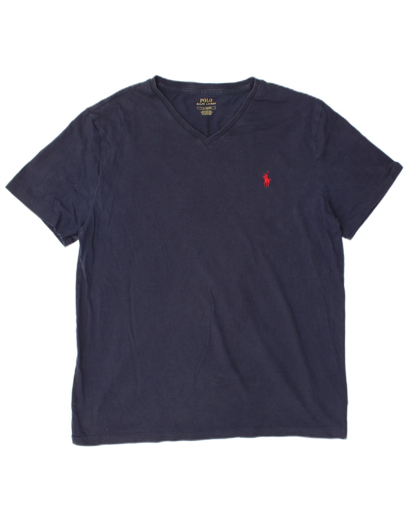Polo Ralph Lauren Mens T-Shirt Top Large Navy Blue Cotton Size US L / EU 52-54 / 3 - 1 Thumbnail