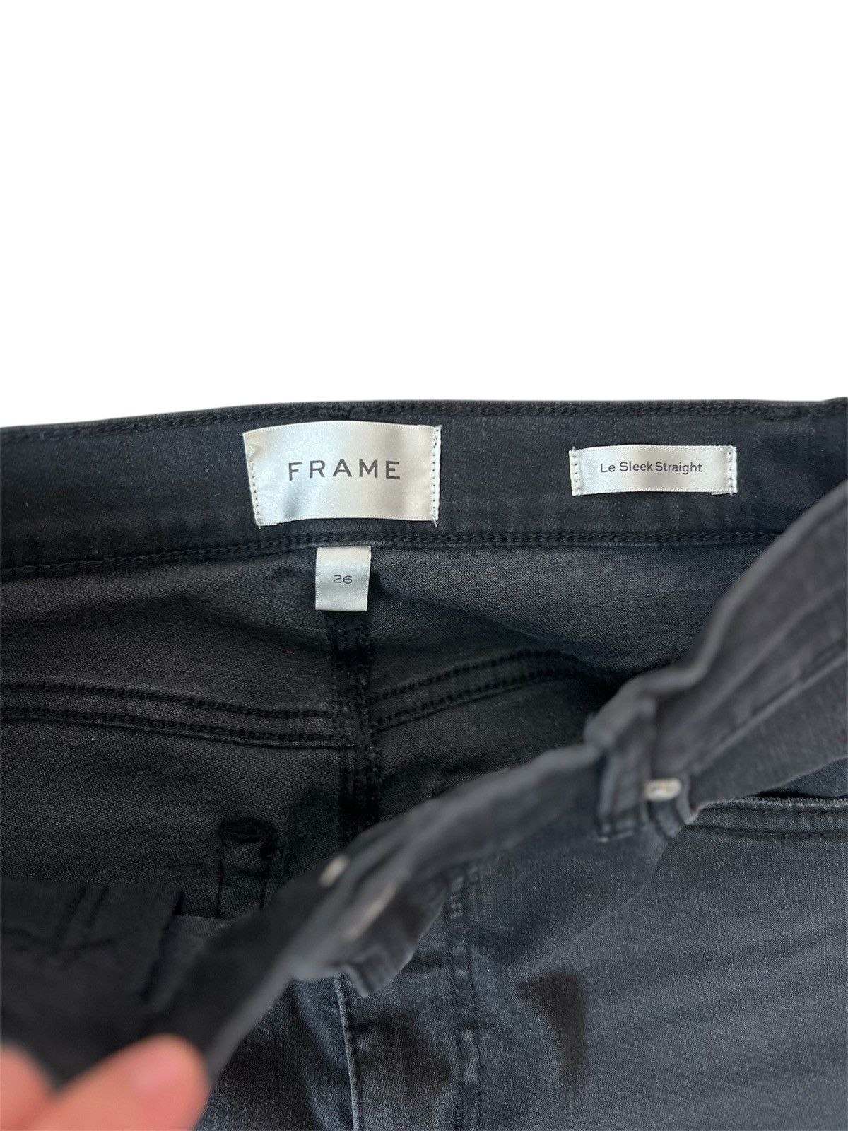Frame Frame Le Sleek Straight Black Denim Jeans | Size 26 Size 26" / US 2 / IT 38 - 3 Thumbnail