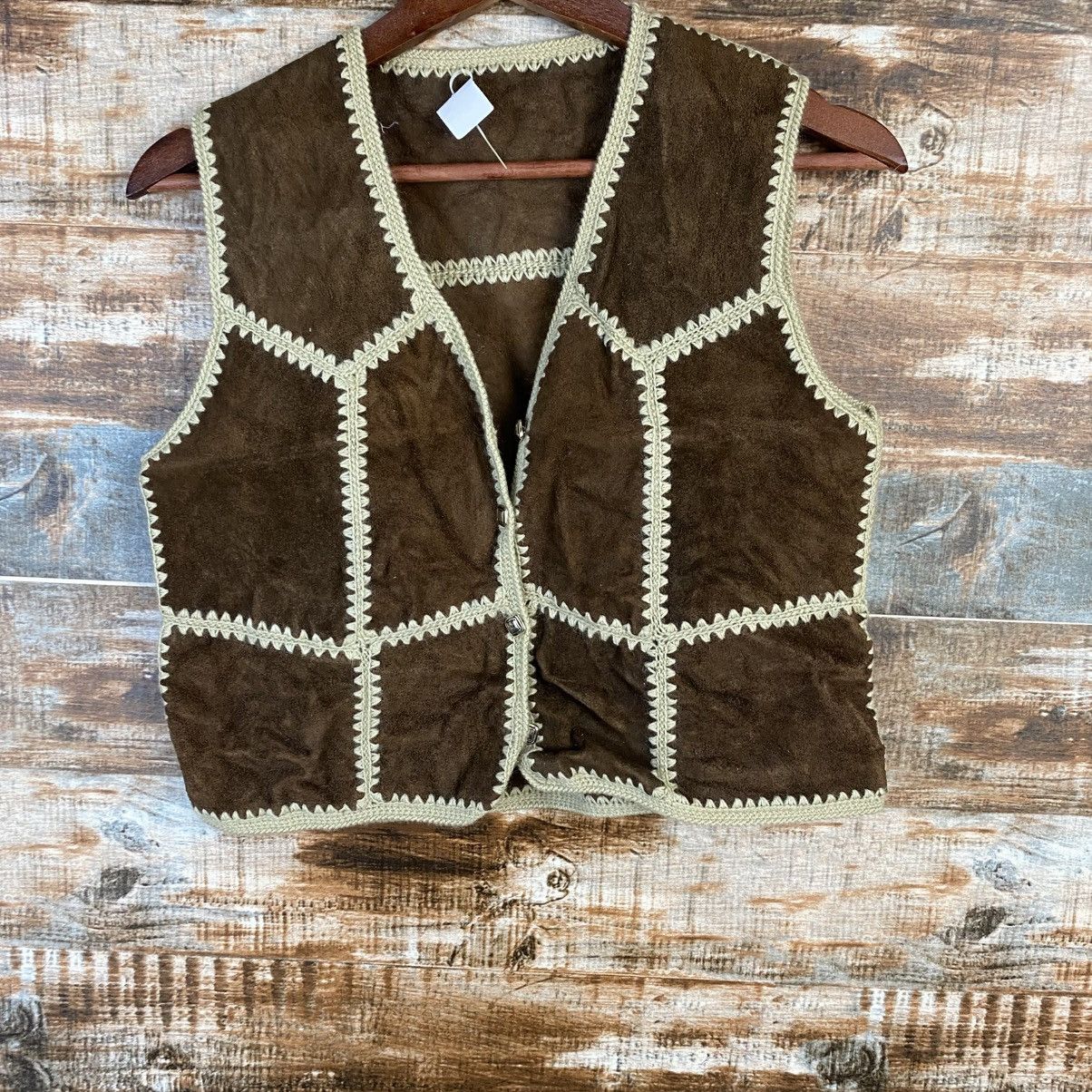 Leather DL Japan handmade leather vintage Brown Vest #C1136 Size US XS / EU 42 / 0 - 3 Thumbnail