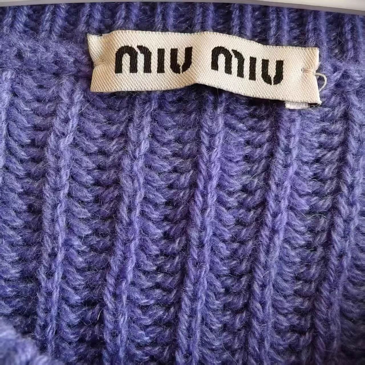 Miu Miu MIU MIU Purple Cashmere Cardigan Gemstone Buckle 99 Size XS / US 0-2 / IT 36-38 - 3 Thumbnail