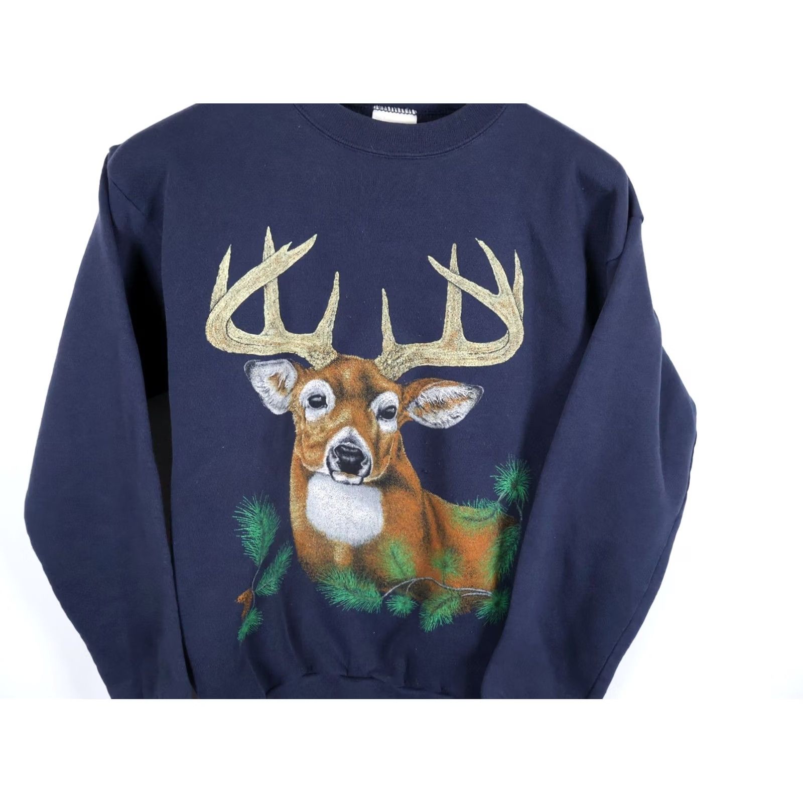 Tultex VINTAGE Tultex Deer Sweatshirt Men's M Dark Blue 50/50 Graphic Print Crewneck VTG Size US M / EU 48-50 / 2 - 4 Thumbnail