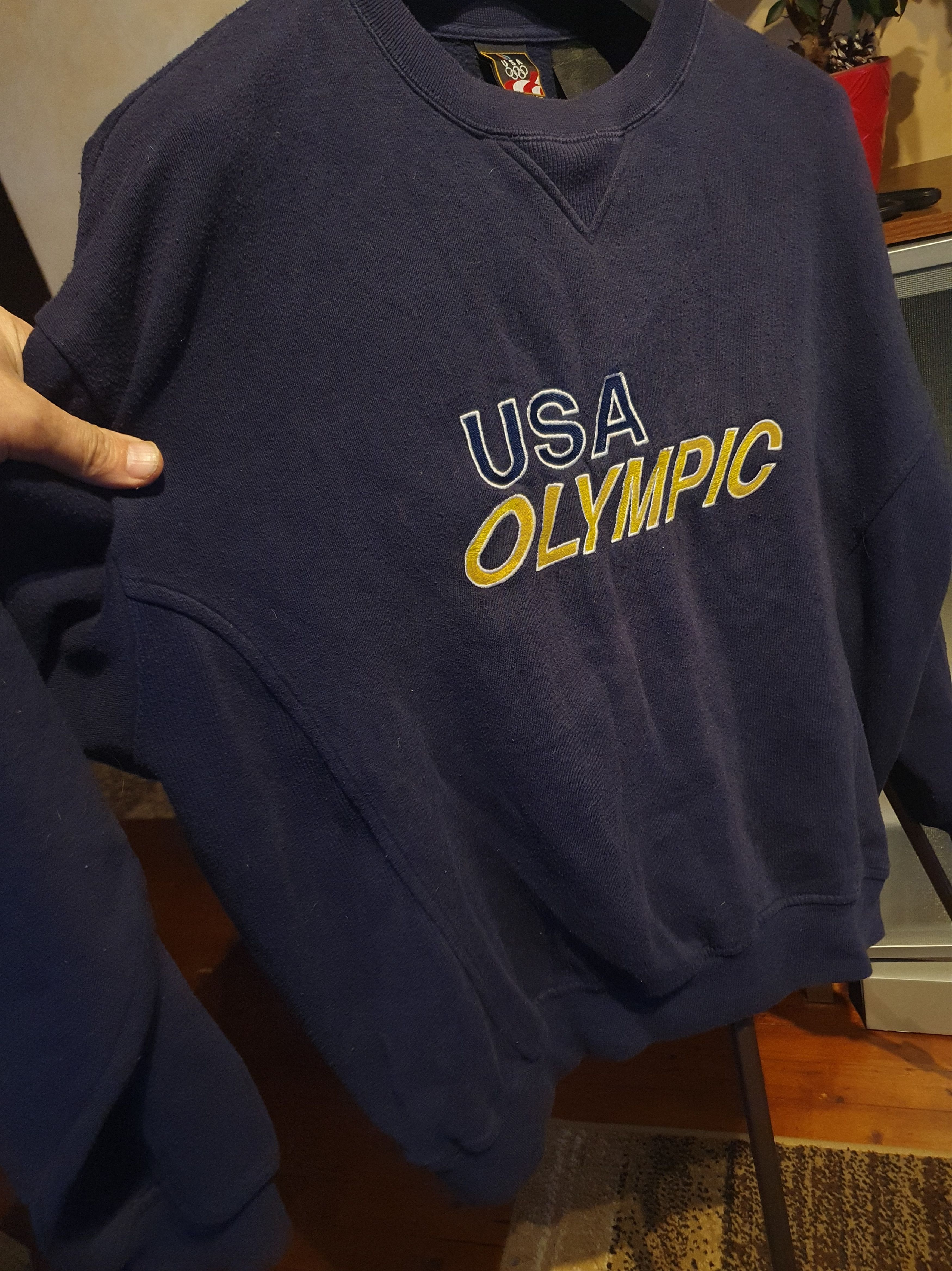 JCPenney × Vintage JCPenney USA Olympic Embroidered Spell Out Vtg Sweatshirt Size US L / EU 52-54 / 3 - 10 Thumbnail