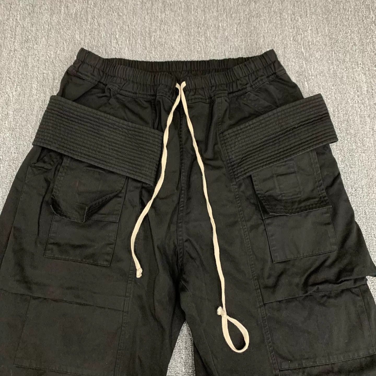Rick Owens RO Black Double-Ring Wide-Leg Pants L 98 New 14621 Size 28" / US 6 / IT 42 - 7 Thumbnail