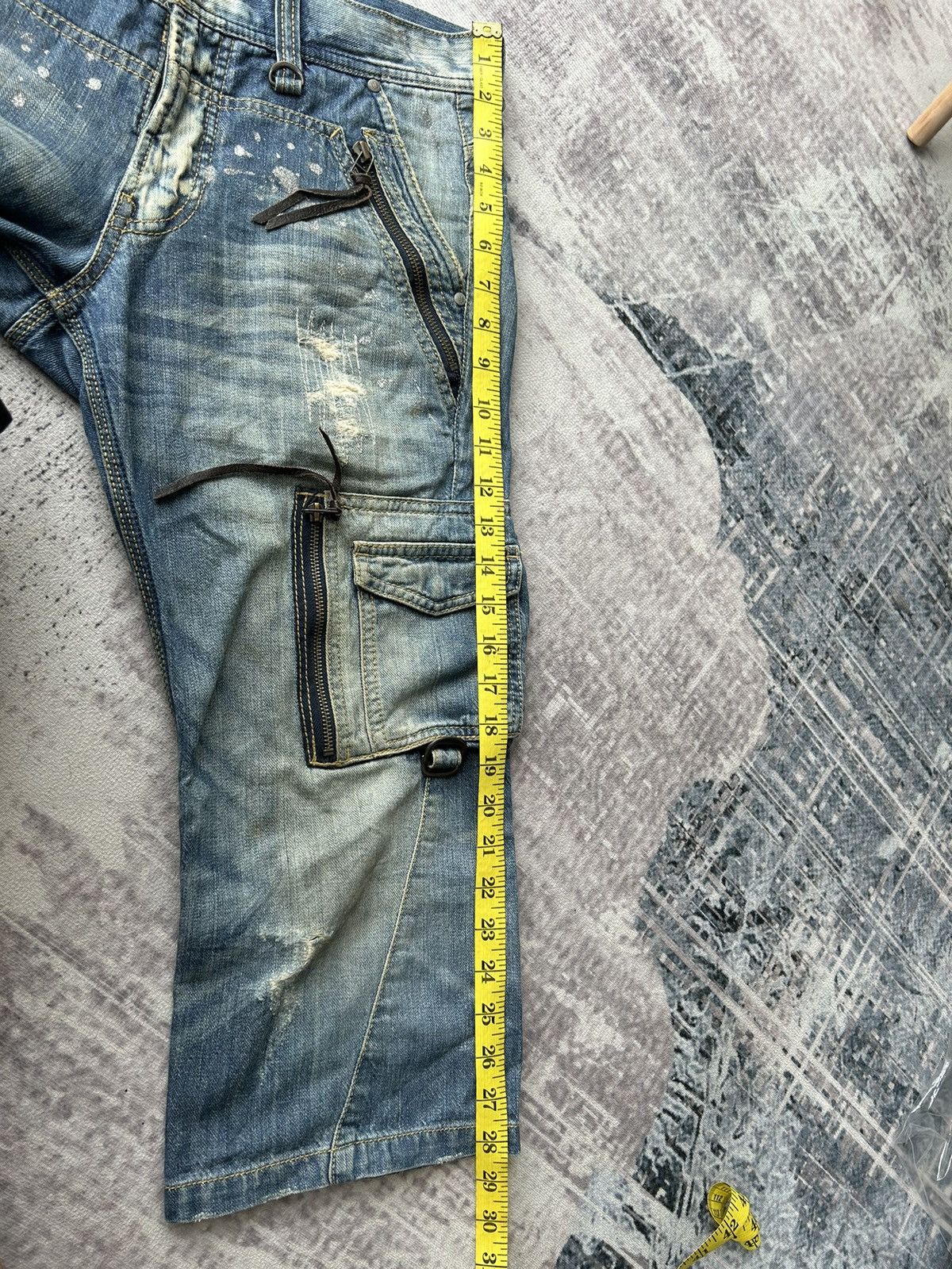 If Six Was Nine Nicole Men Distressed Cargo Jeans Size US 32 / EU 48 - 23 Thumbnail