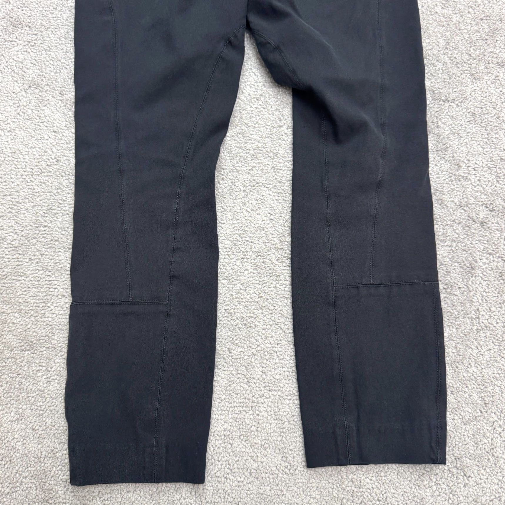 Theory Theory Women's Pants Pull On Ankle Mid Rise 2 Black 25.5in Inseam Cotton Blend Stretch Breathable Easy Care Logo Flat Front Regular Size 26" / US 2 / IT 38 - 6 Thumbnail
